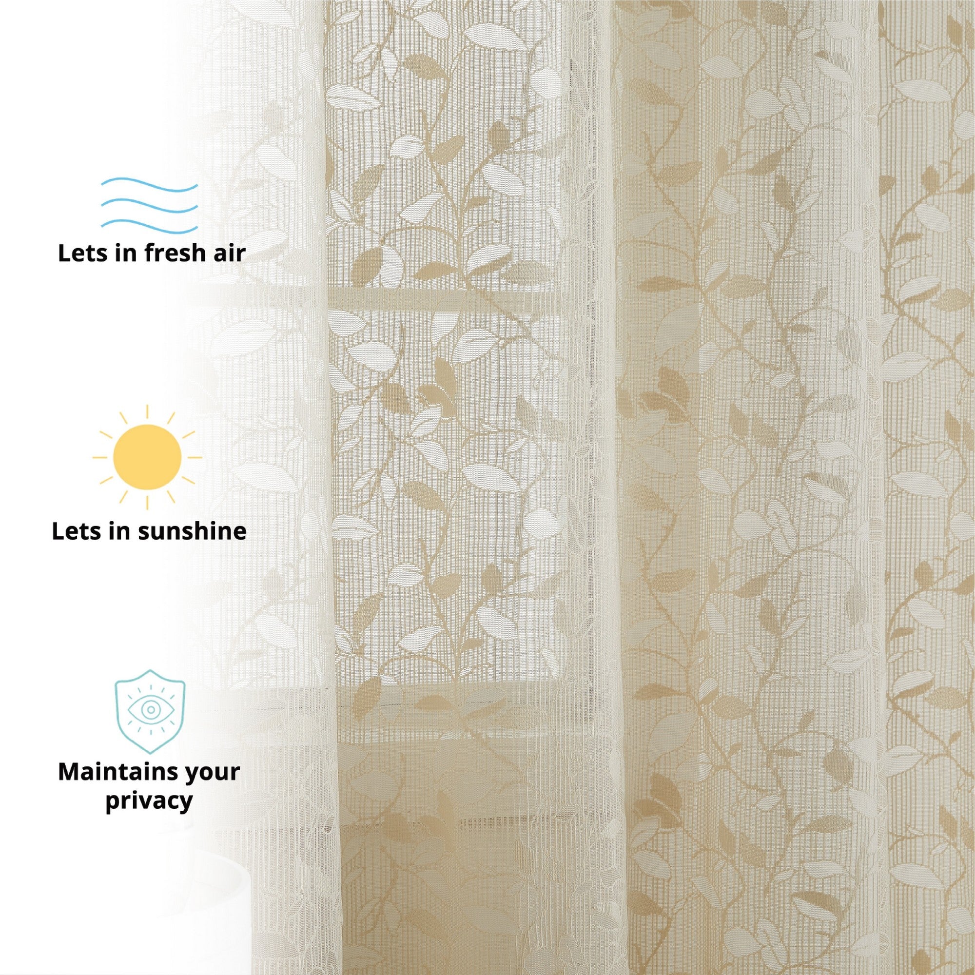 Joyce Floral Semi-Sheer Grommet Curtain Panels
