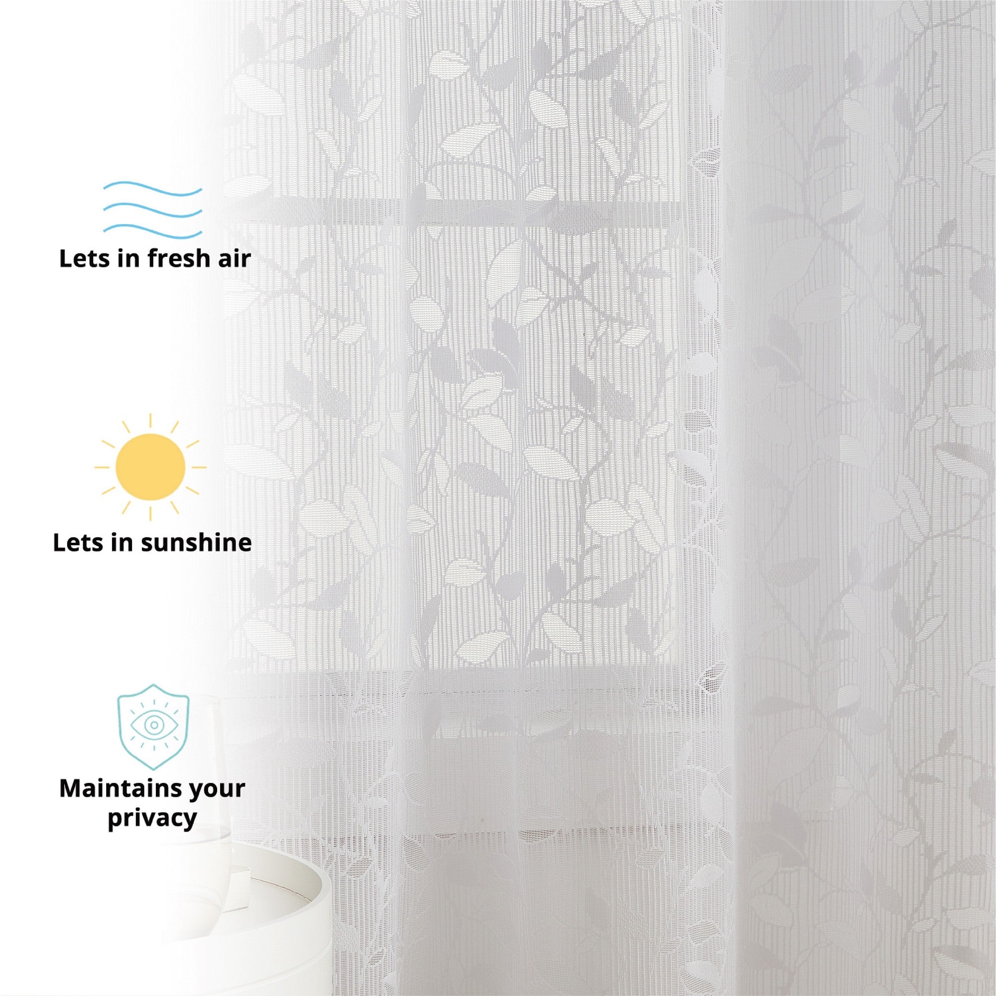 Joyce Floral Semi-Sheer Grommet Curtain Panels