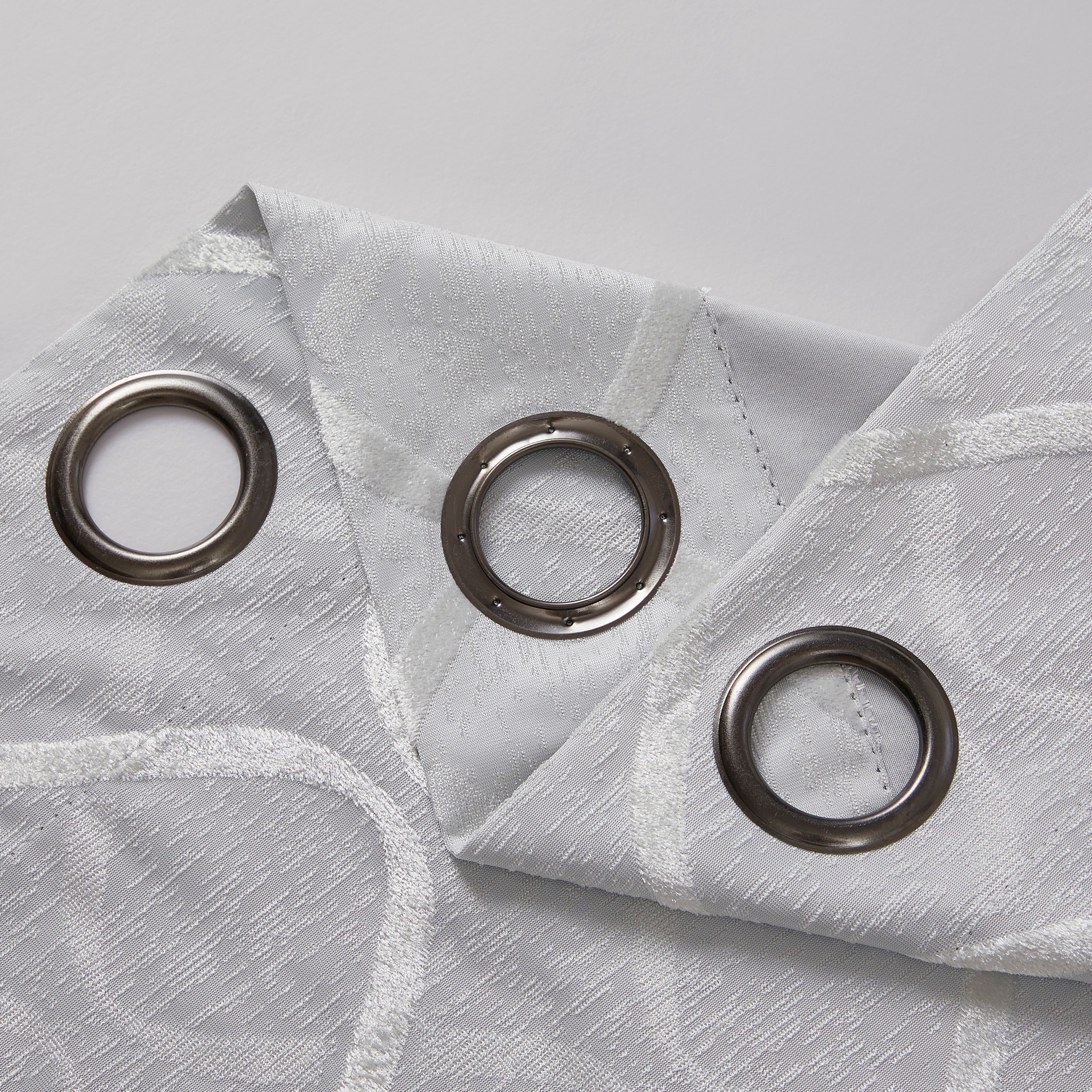 Versailles Lattice Flocked 100% Blackout Grommet Curtain Panels