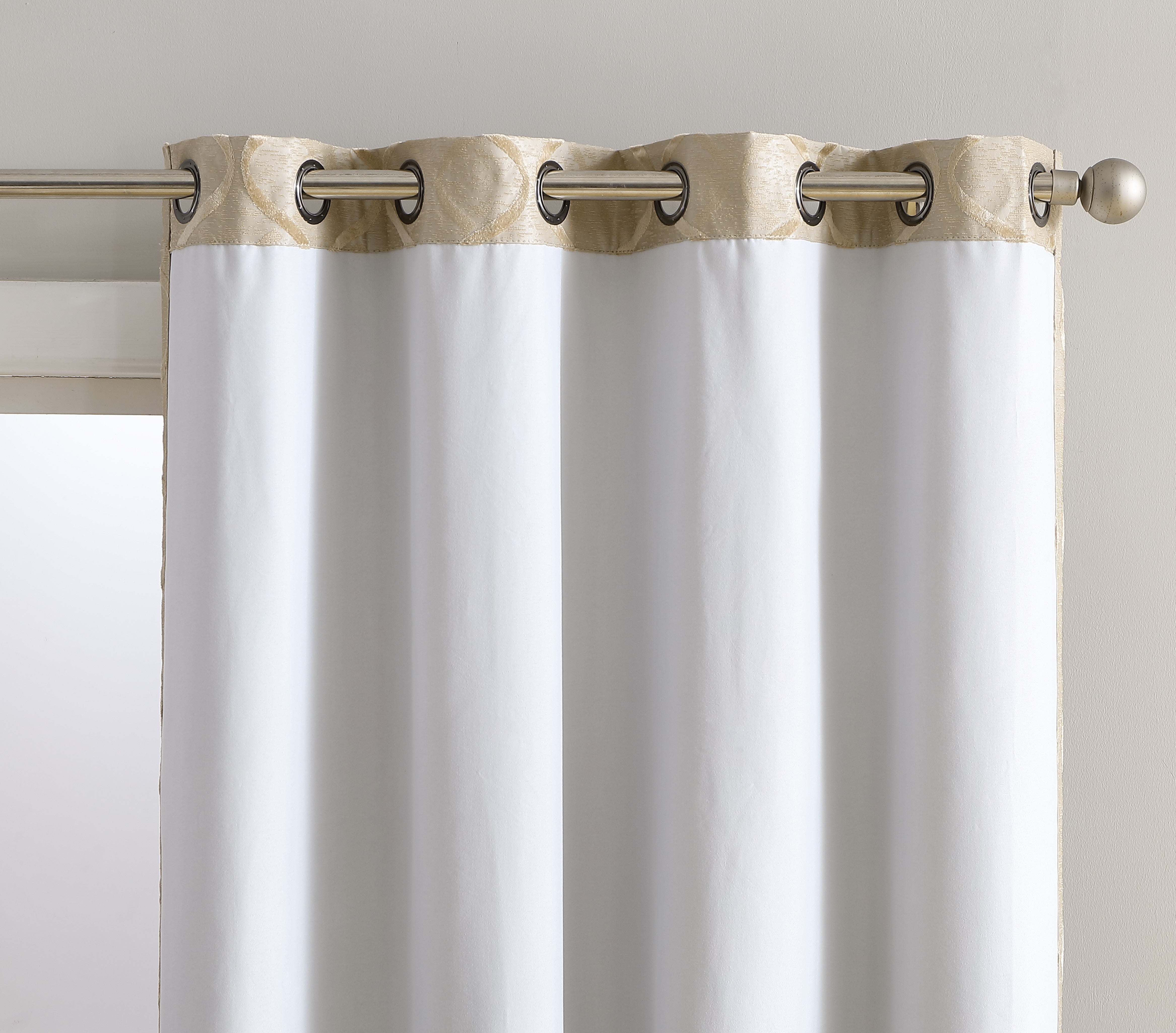 Versailles Lattice Flocked 100% Blackout Grommet Curtain Panels