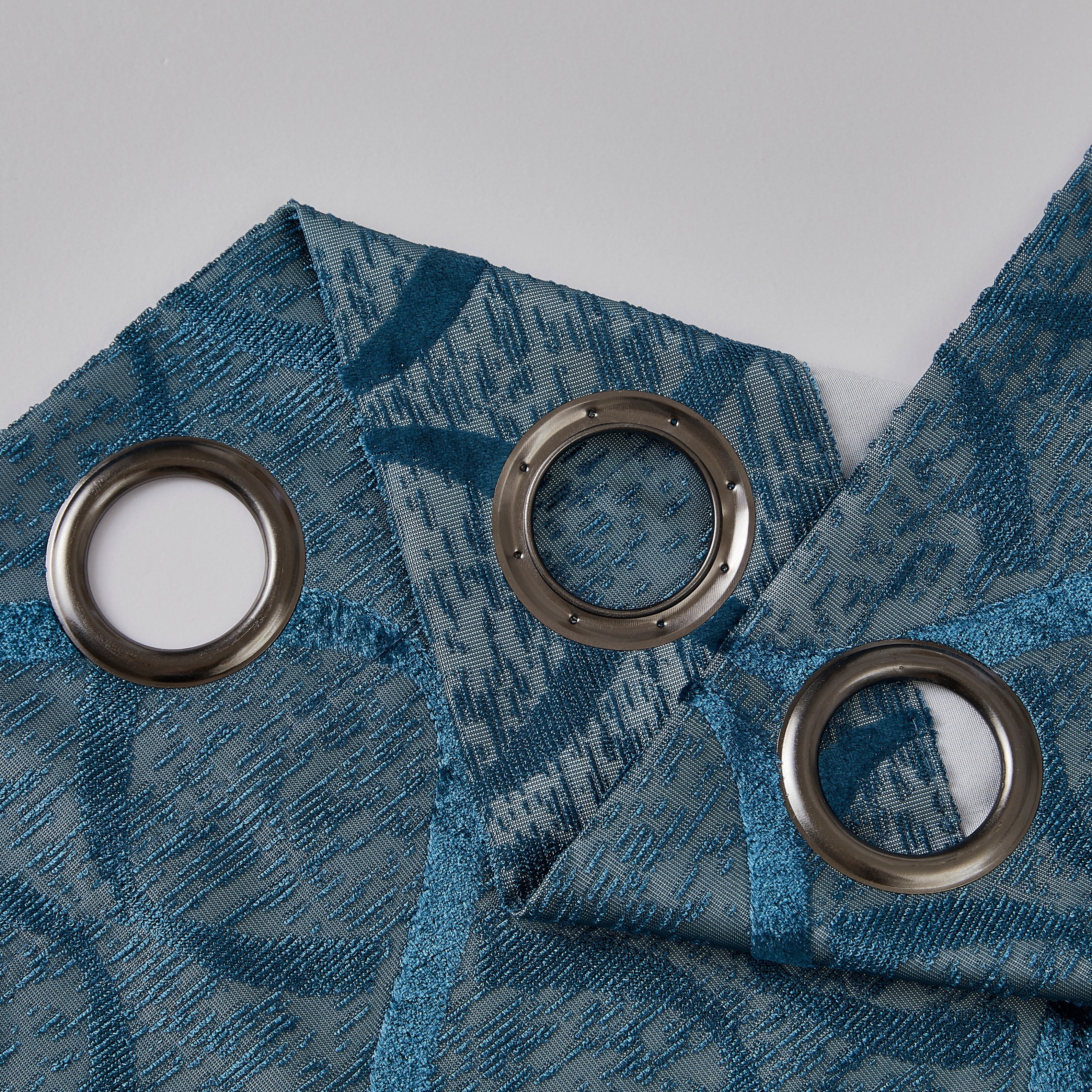 Versailles Lattice Flocked 100% Blackout Grommet Curtain Panels