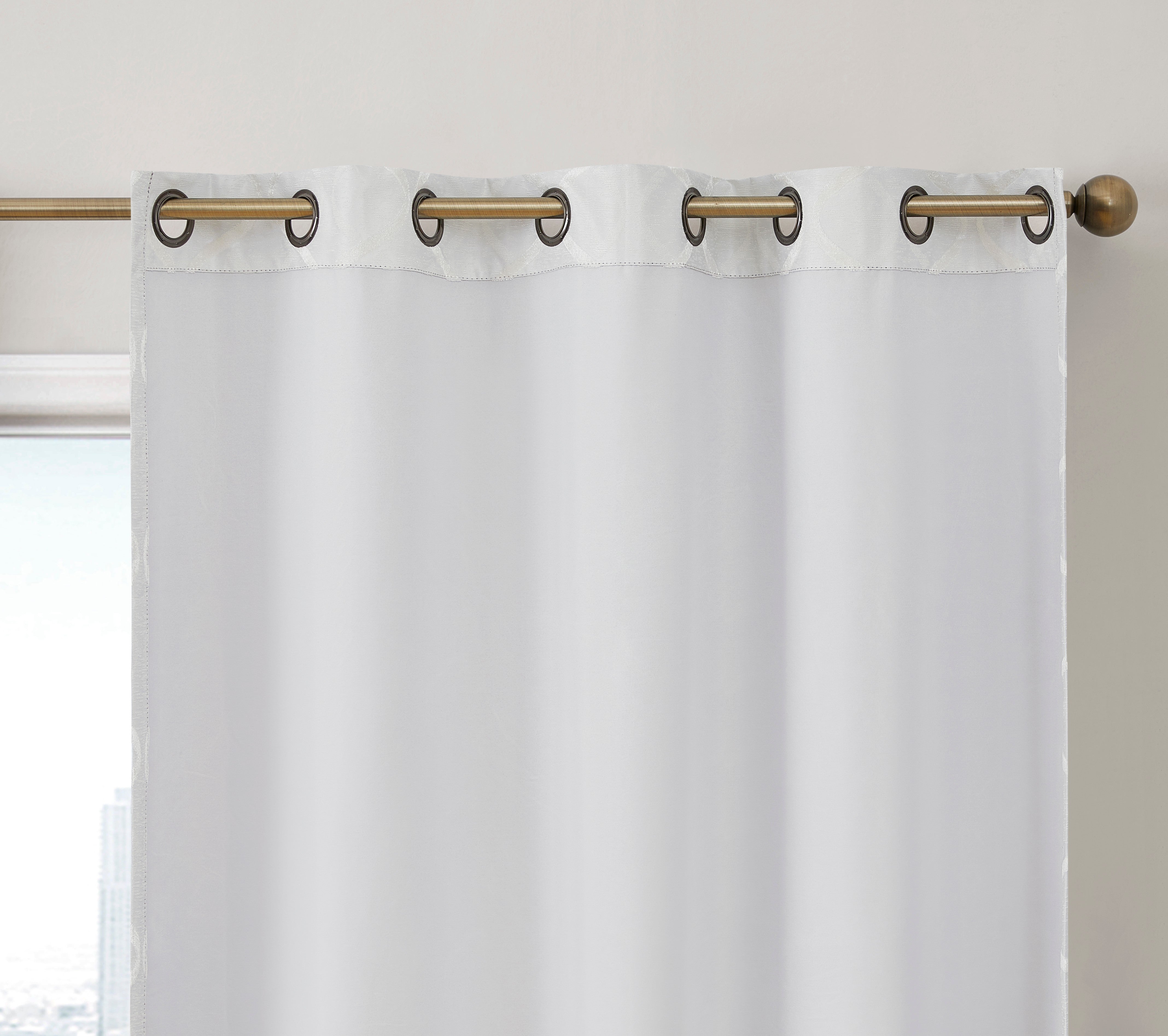 Versailles Lattice Flocked 100% Blackout Grommet Curtain Panels