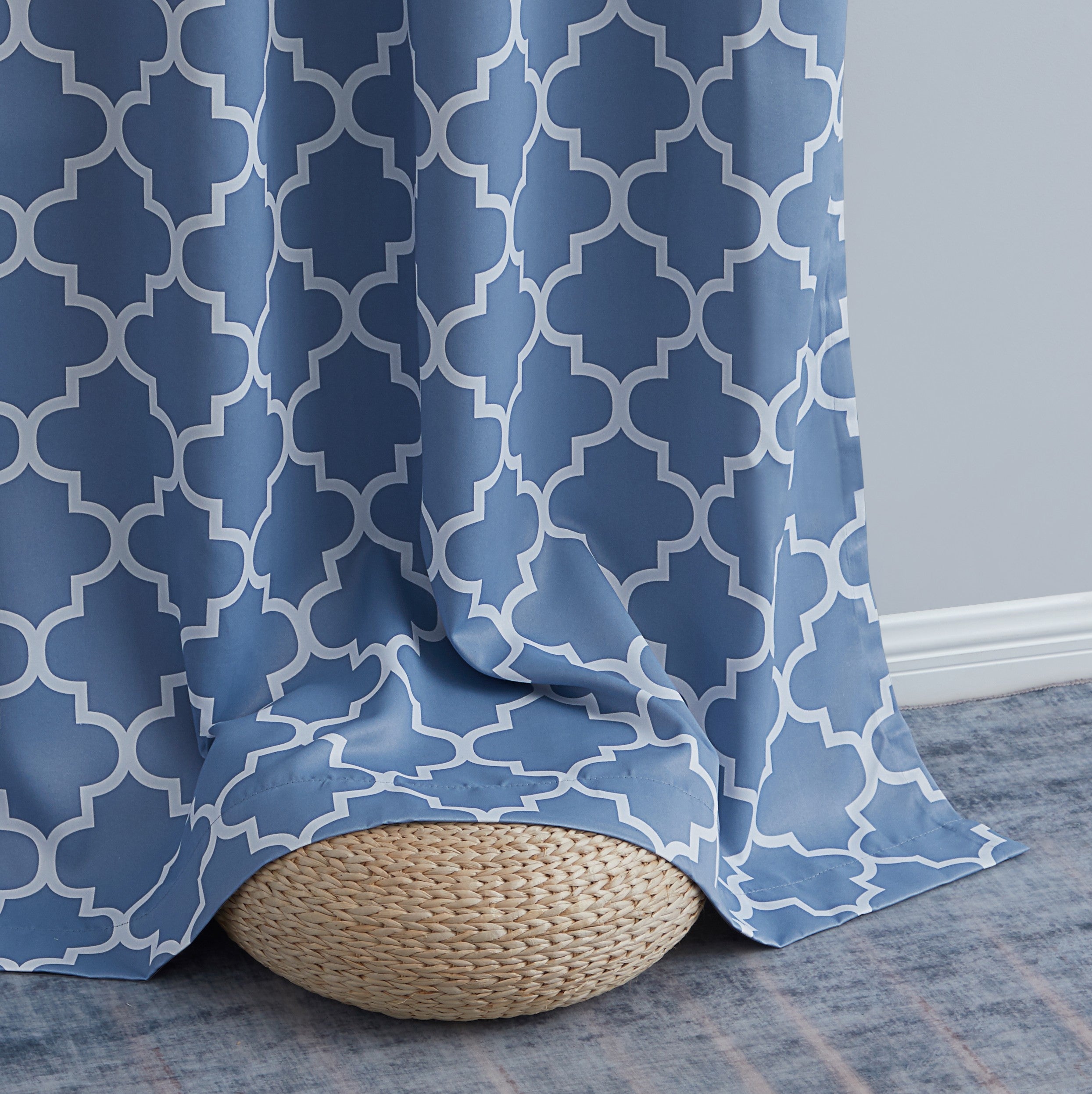 Lattice Print Room Darkening Grommet Curtain Panels