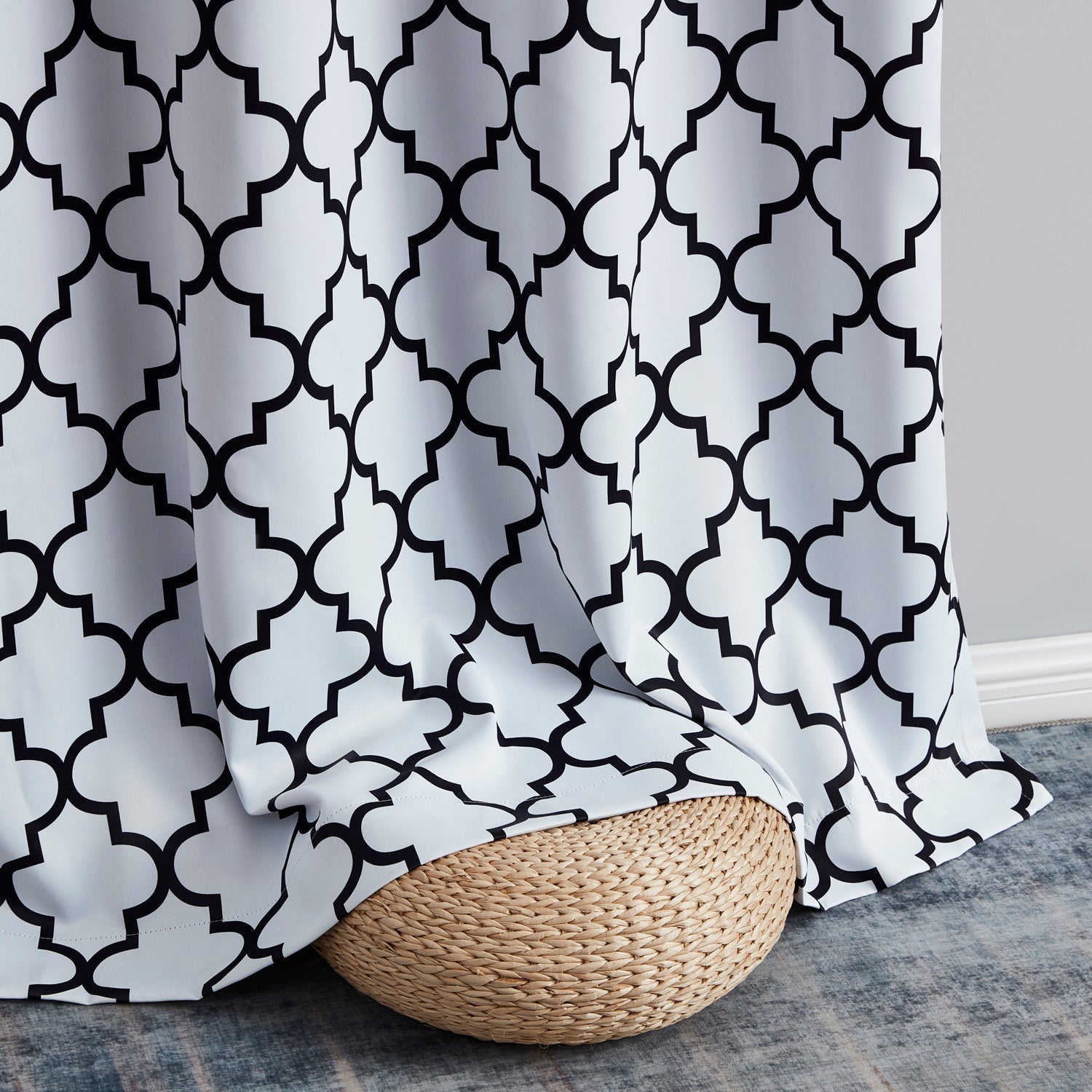 Lattice Print Room Darkening Grommet Curtain Panels