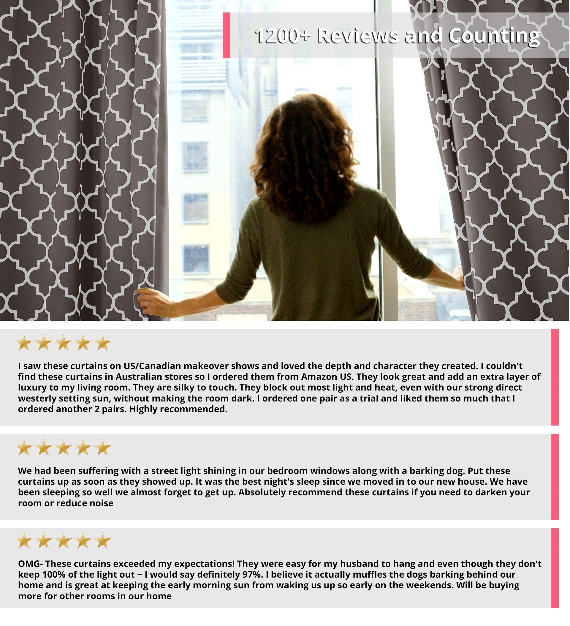 Lattice Print Room Darkening Grommet Curtain Panels