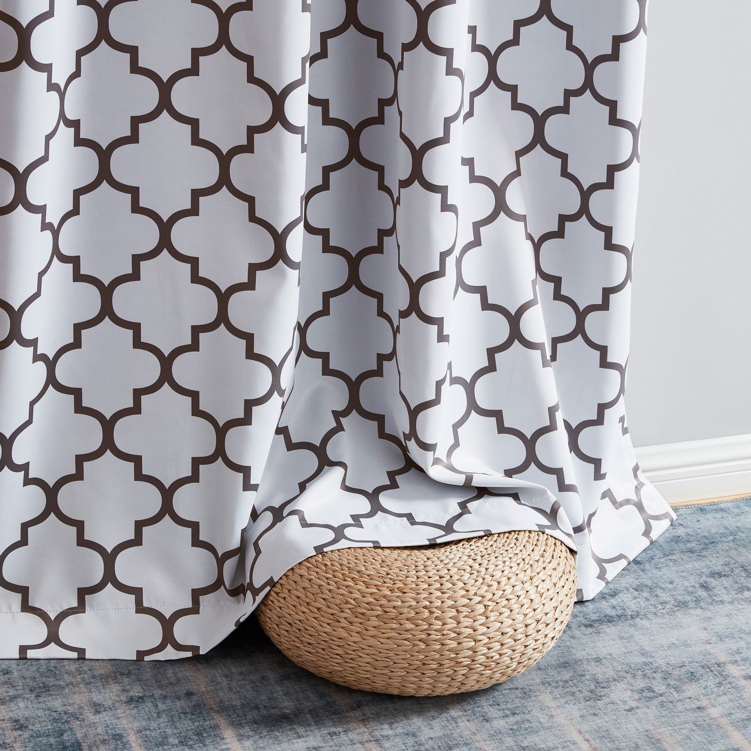 Lattice Print Room Darkening Grommet Curtain Panels