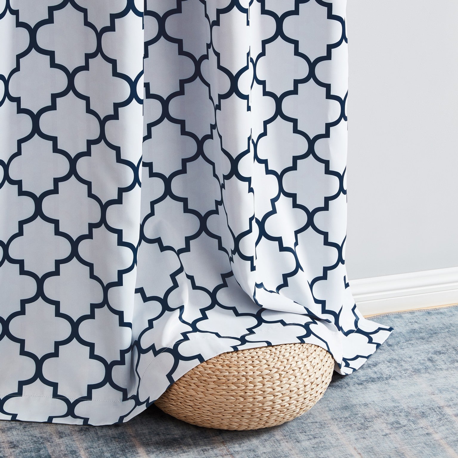 Lattice Print Room Darkening Grommet Curtain Panels