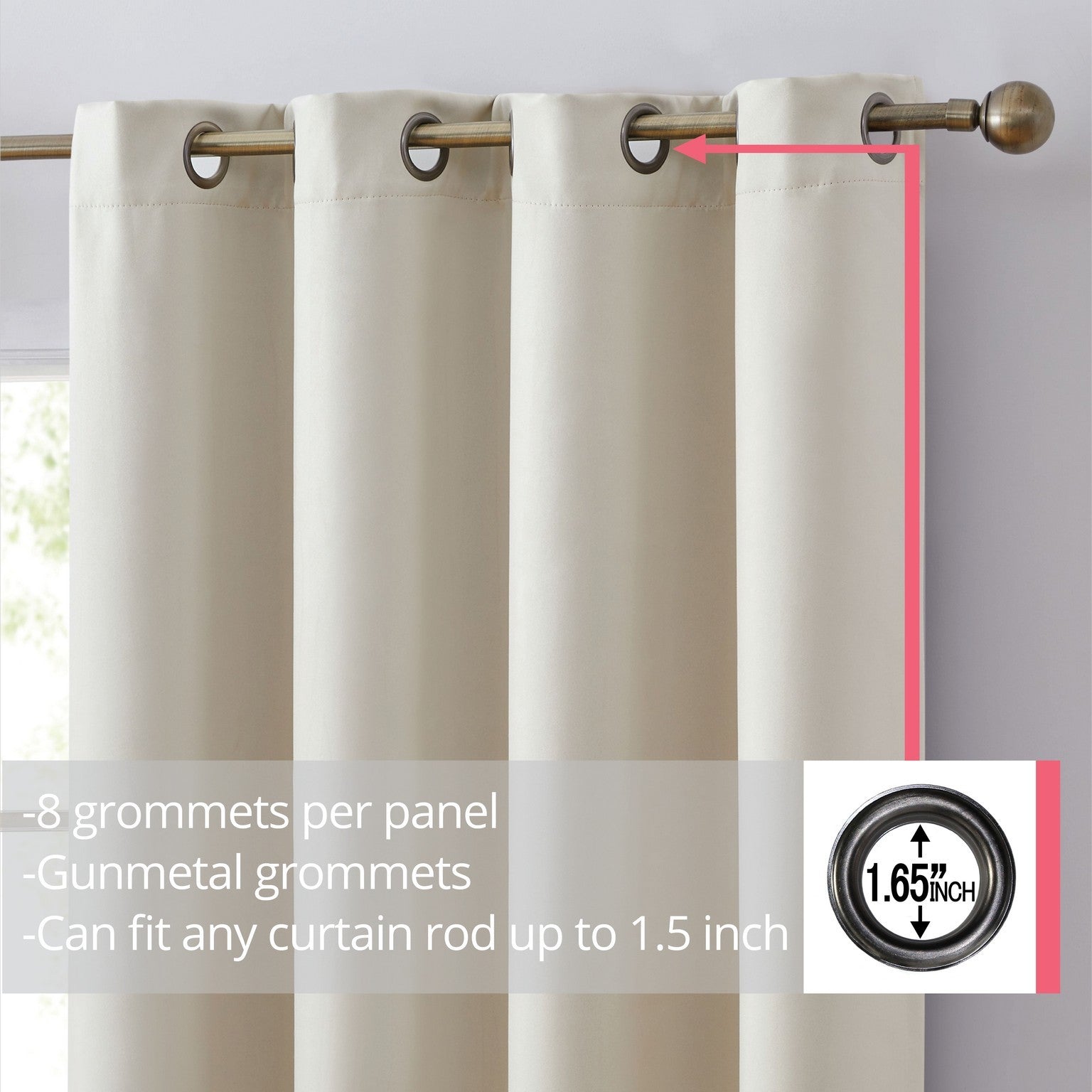 Laurance 100% Blackout Grommet Curtain Panels