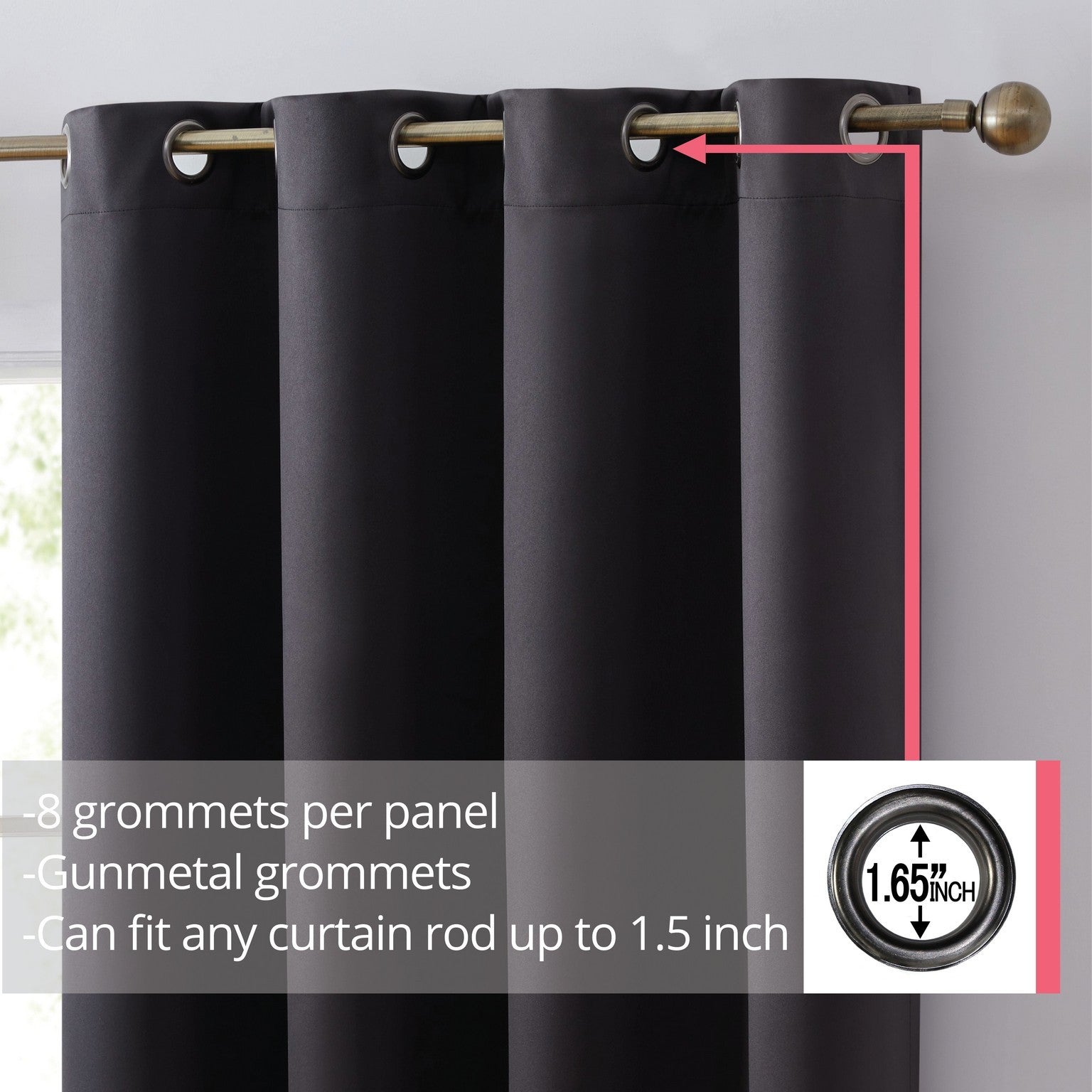 Laurance 100% Blackout Grommet Curtain Panels