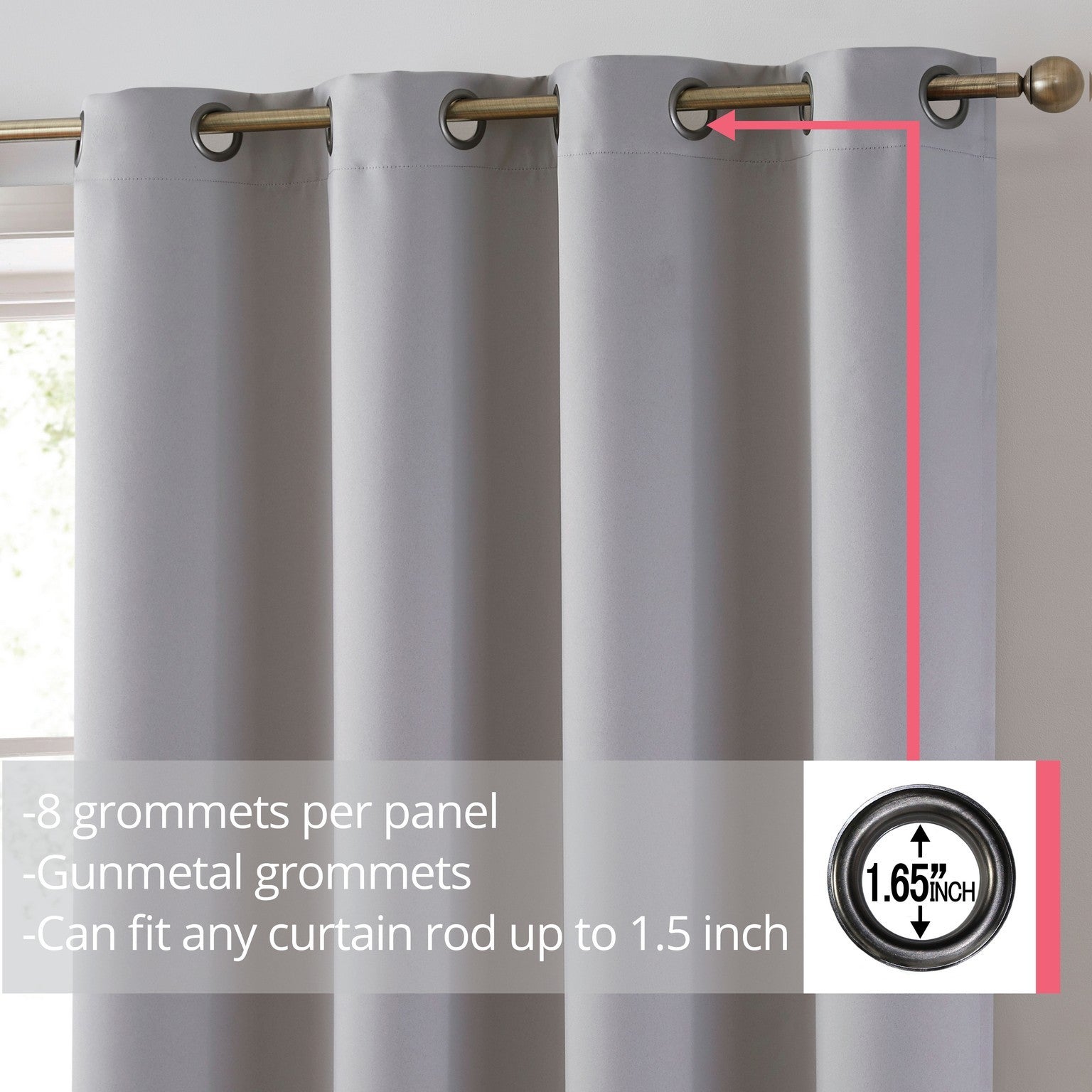 Laurance 100% Blackout Grommet Curtain Panels