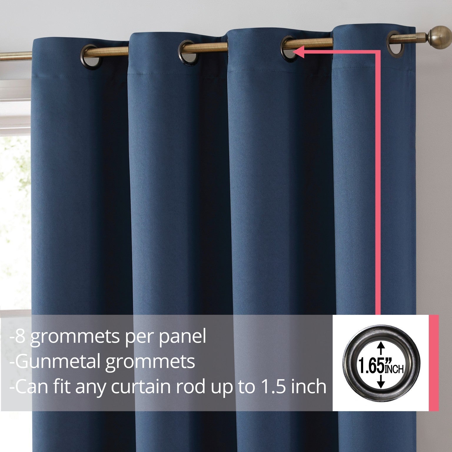 Laurance 100% Blackout Grommet Curtain Panels