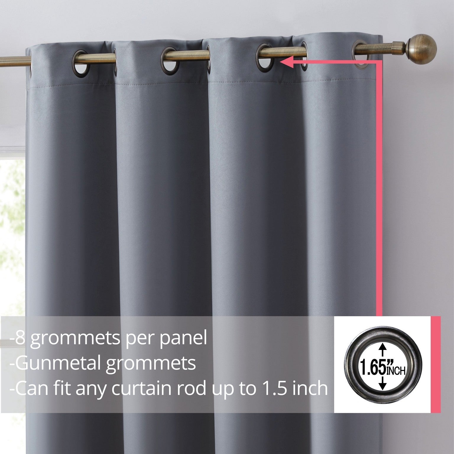 Laurance 100% Blackout Grommet Curtain Panels