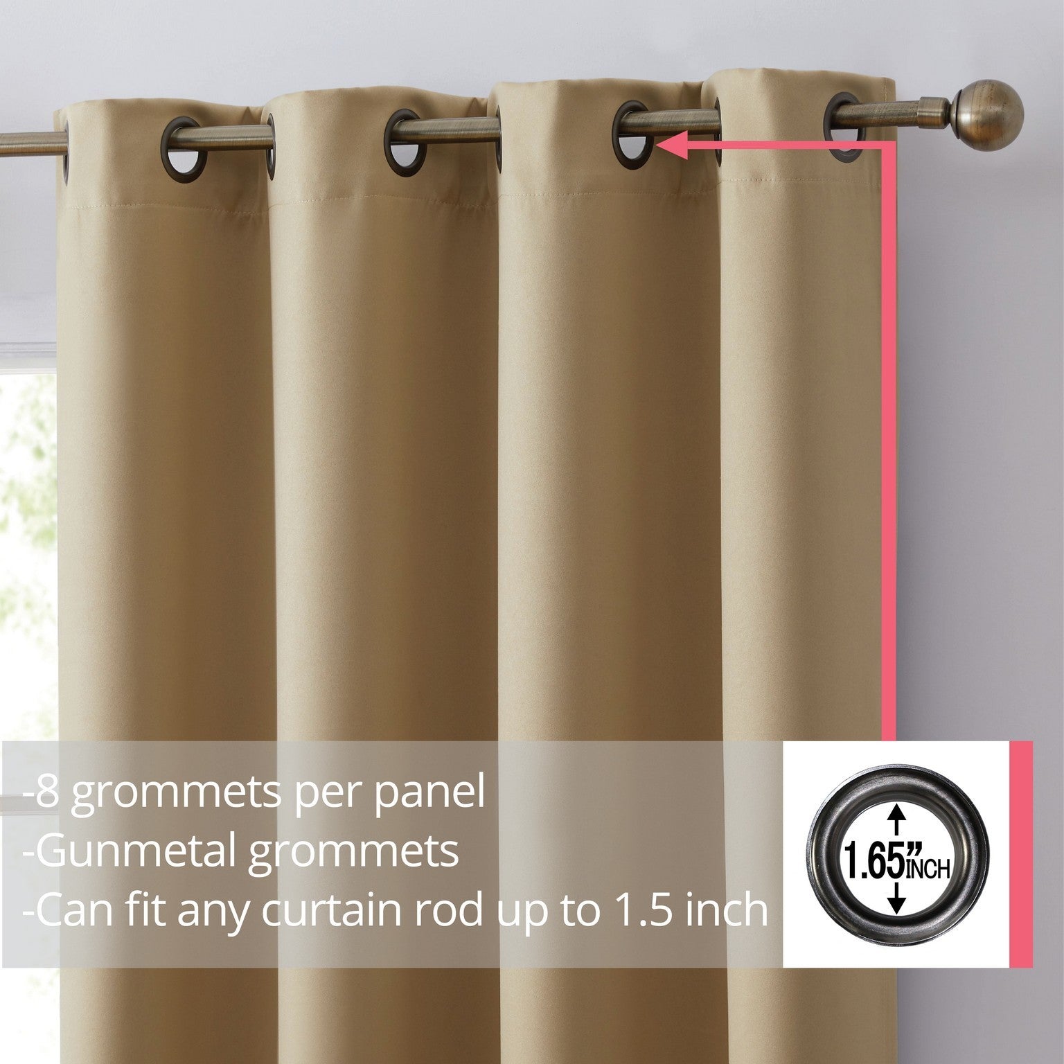 Laurance 100% Blackout Grommet Curtain Panels
