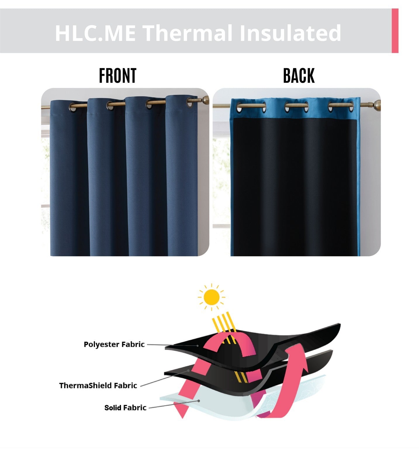 Laurance 100% Blackout Grommet Curtain Panels