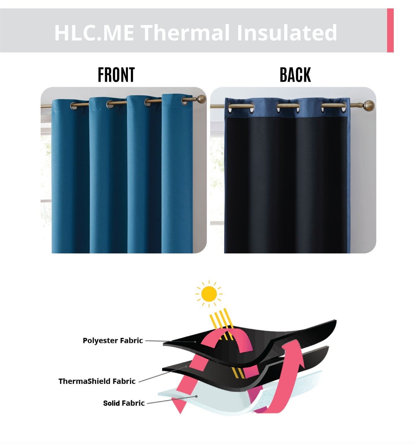 Laurance 100% Blackout Grommet Curtain Panels