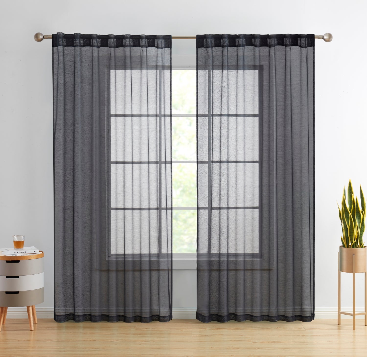 Lauren Semi Sheer Back Tab Rod Pocket Panels