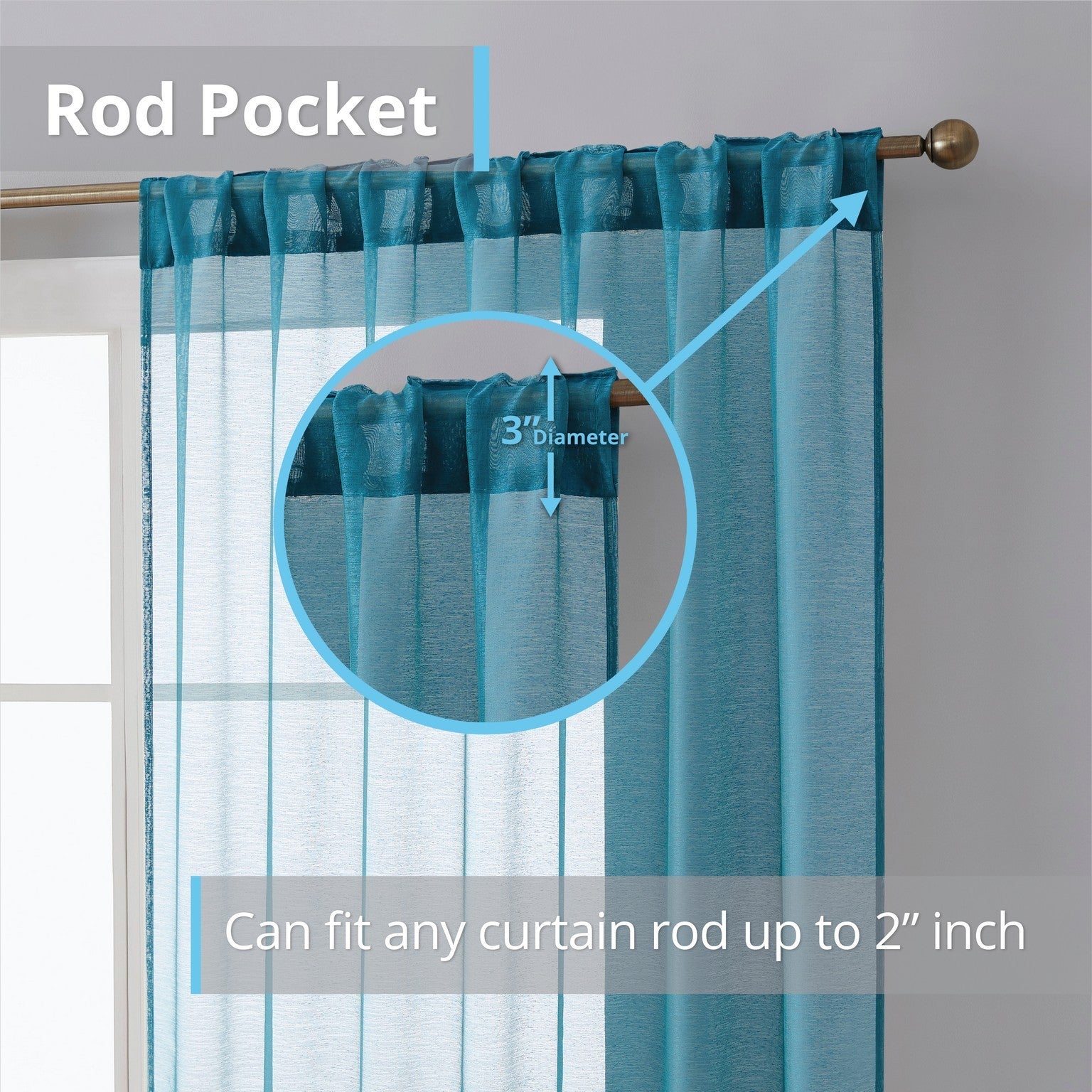 Lauren Semi Sheer Back Tab Rod Pocket Panels