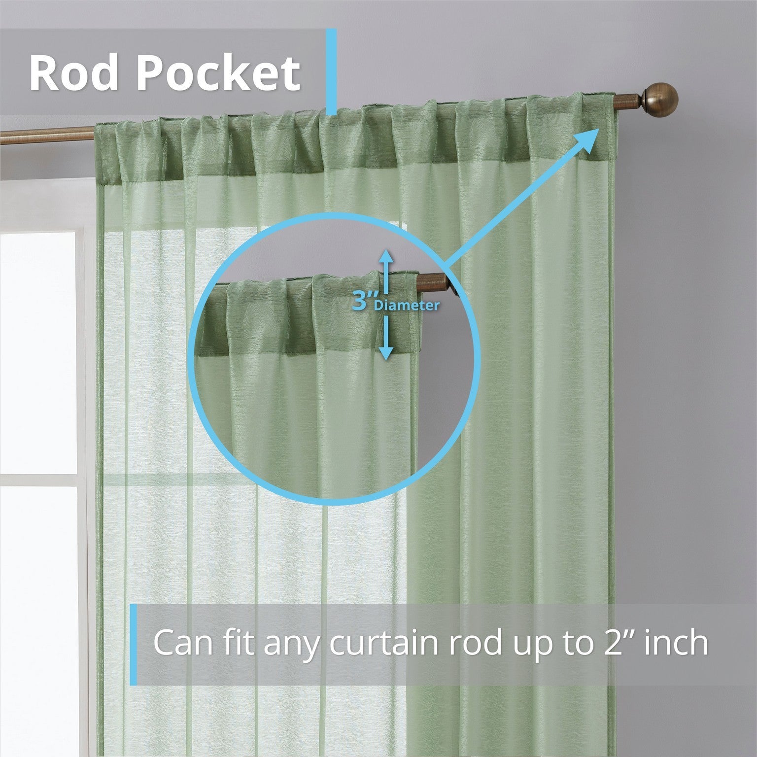 Lauren Semi Sheer Back Tab Rod Pocket Panels