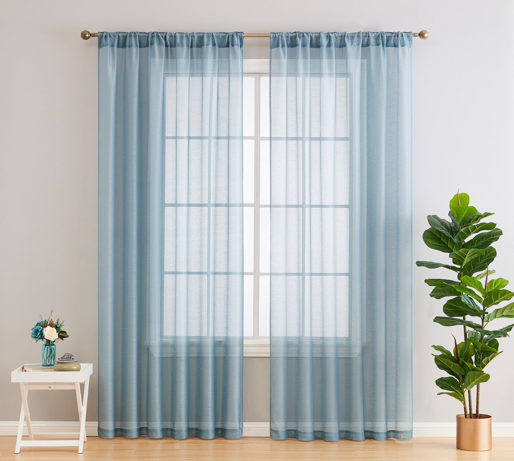 Lauren Semi Sheer Back Tab Rod Pocket Panels