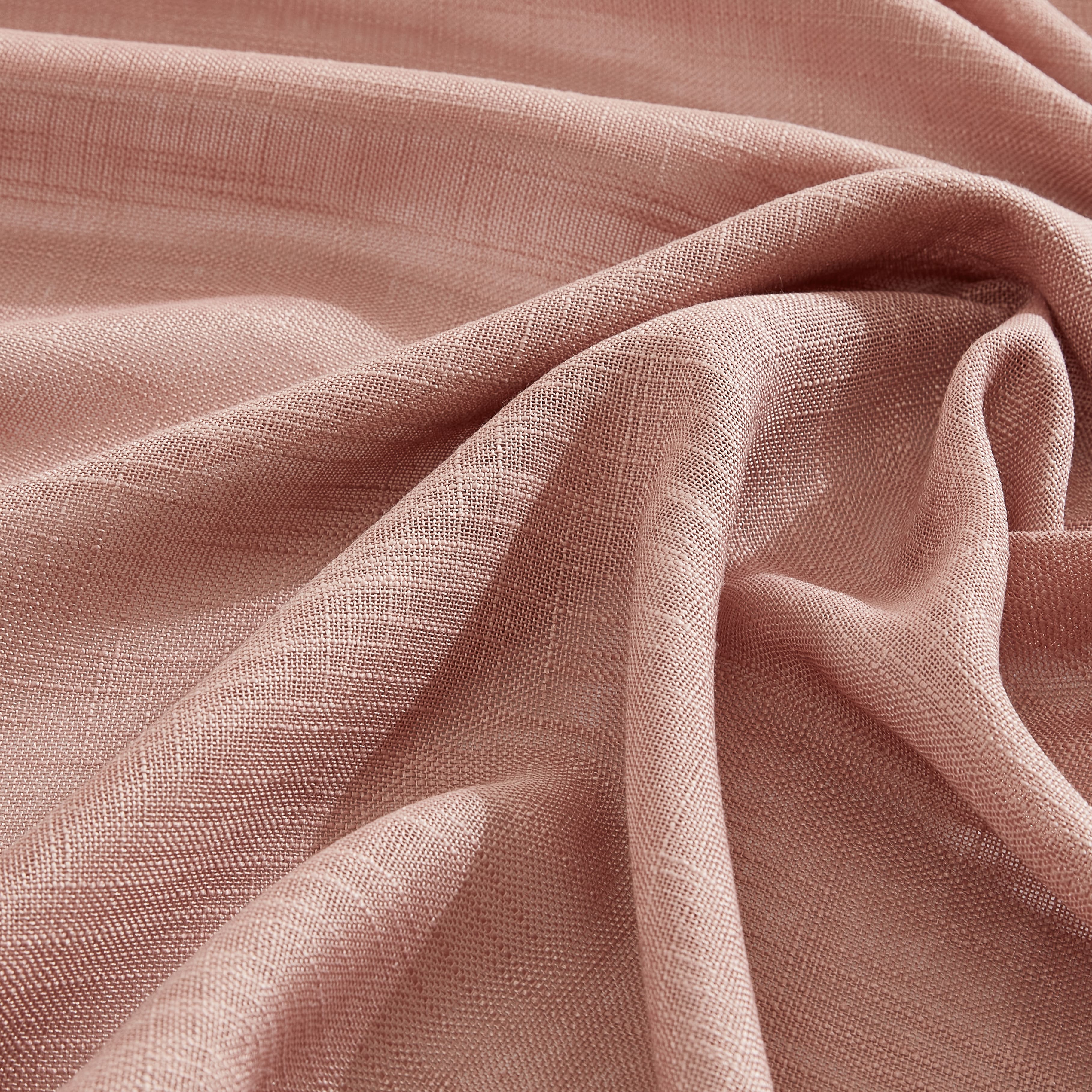 Linda Faux Linen Textured Sheer Rod Pocket Curtain Panels