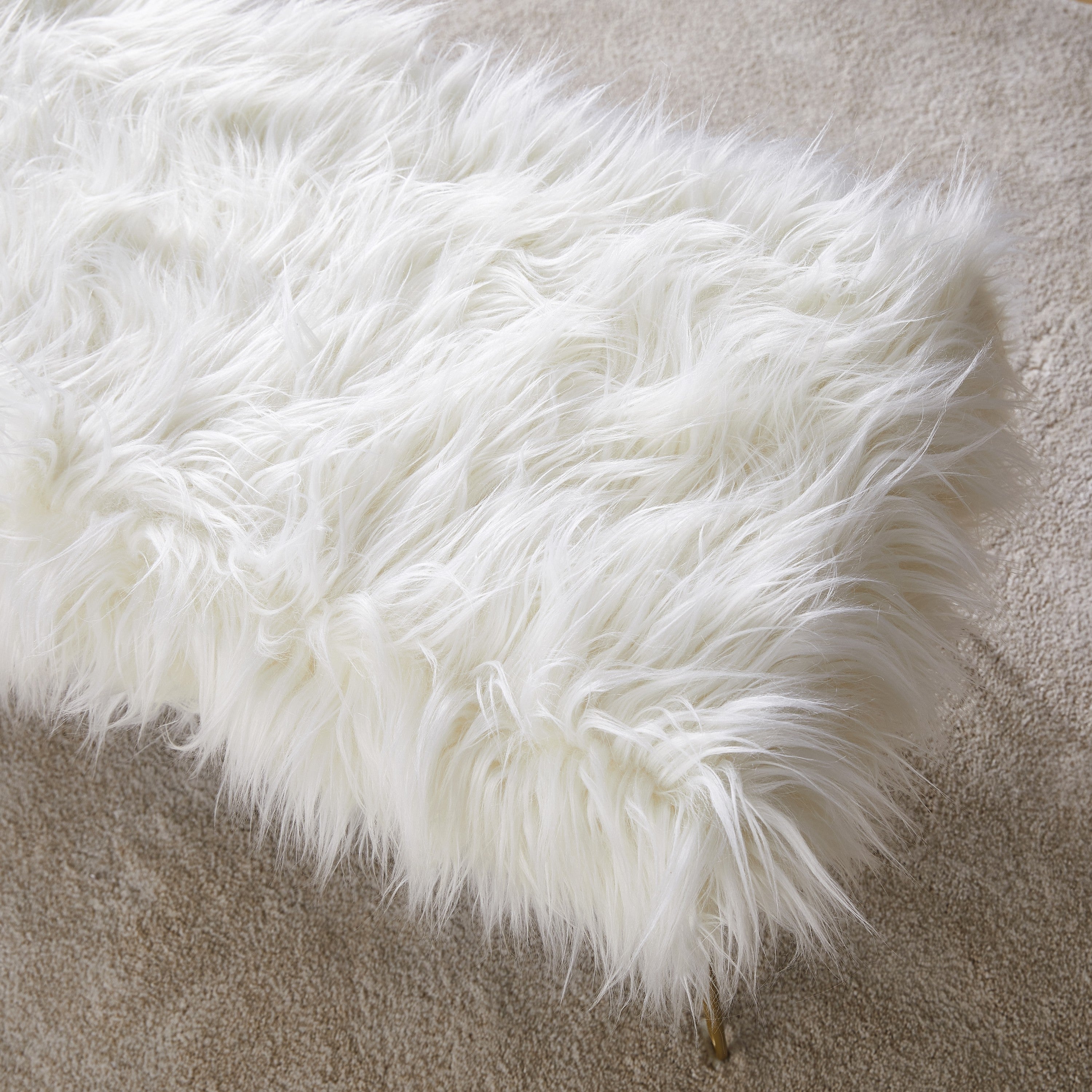 Faux Fur Ottoman