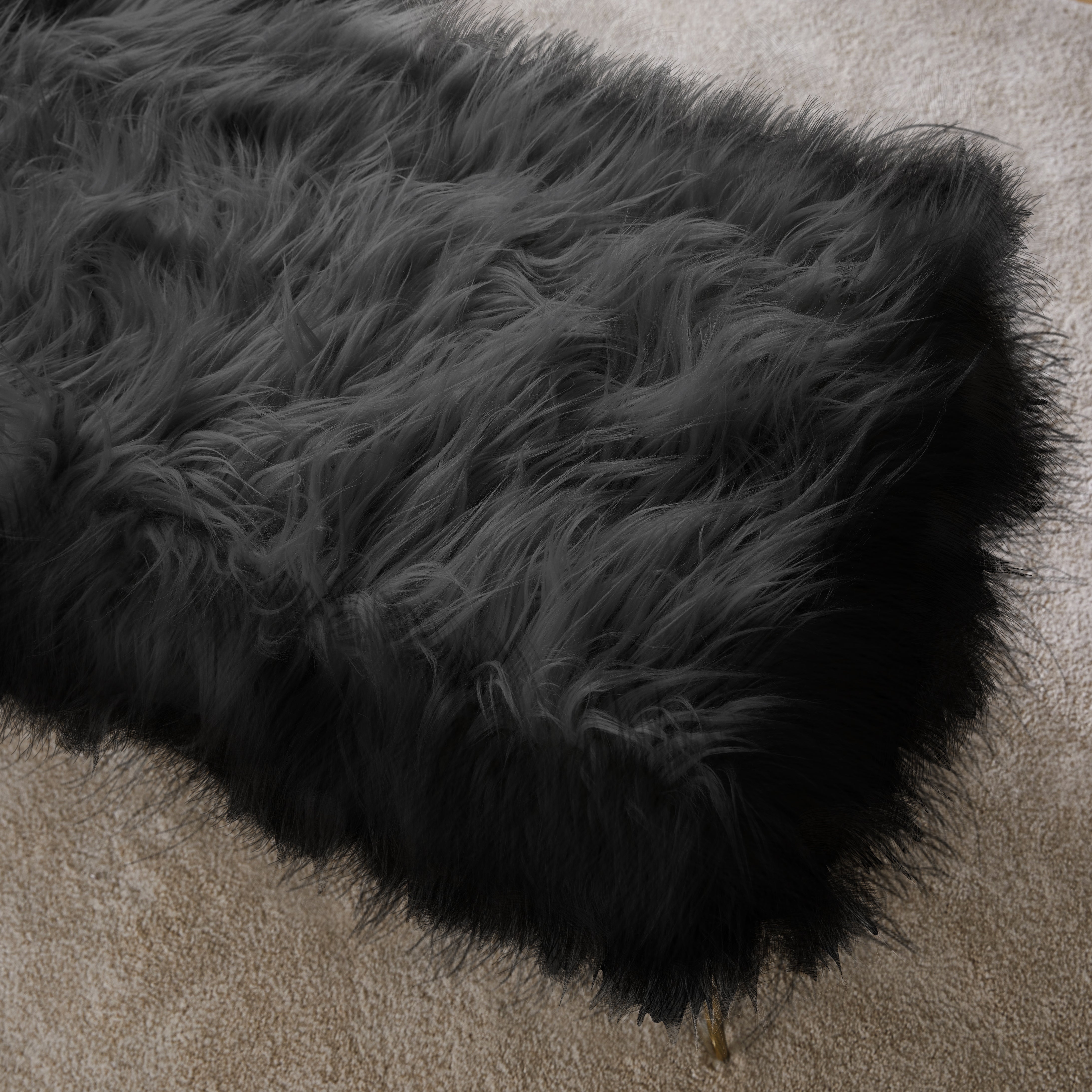 Faux Fur Ottoman