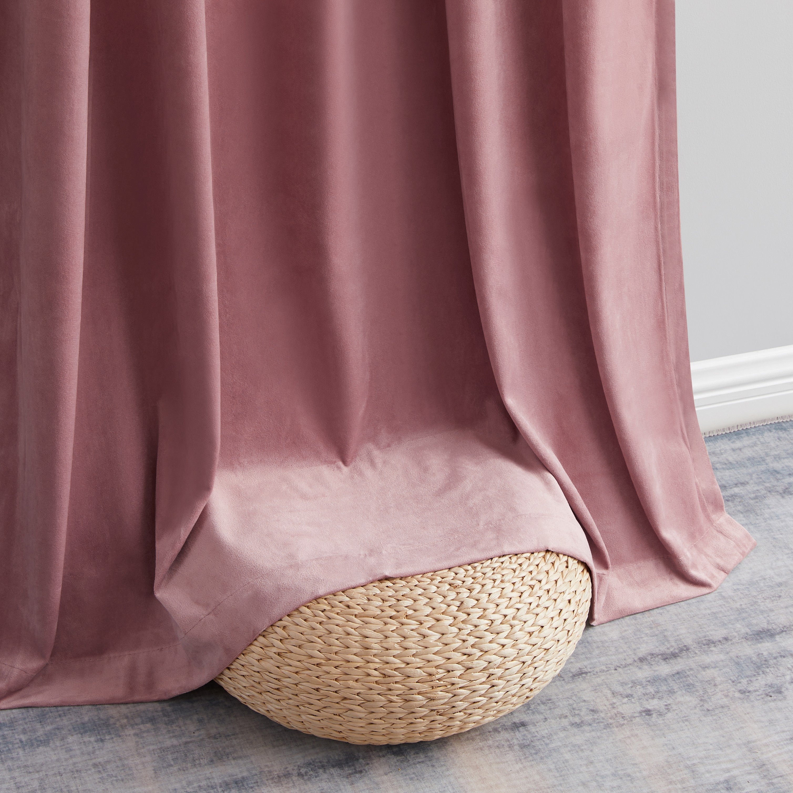 Lopez Velvet Back Tab Rod Pocket Curtain Panels