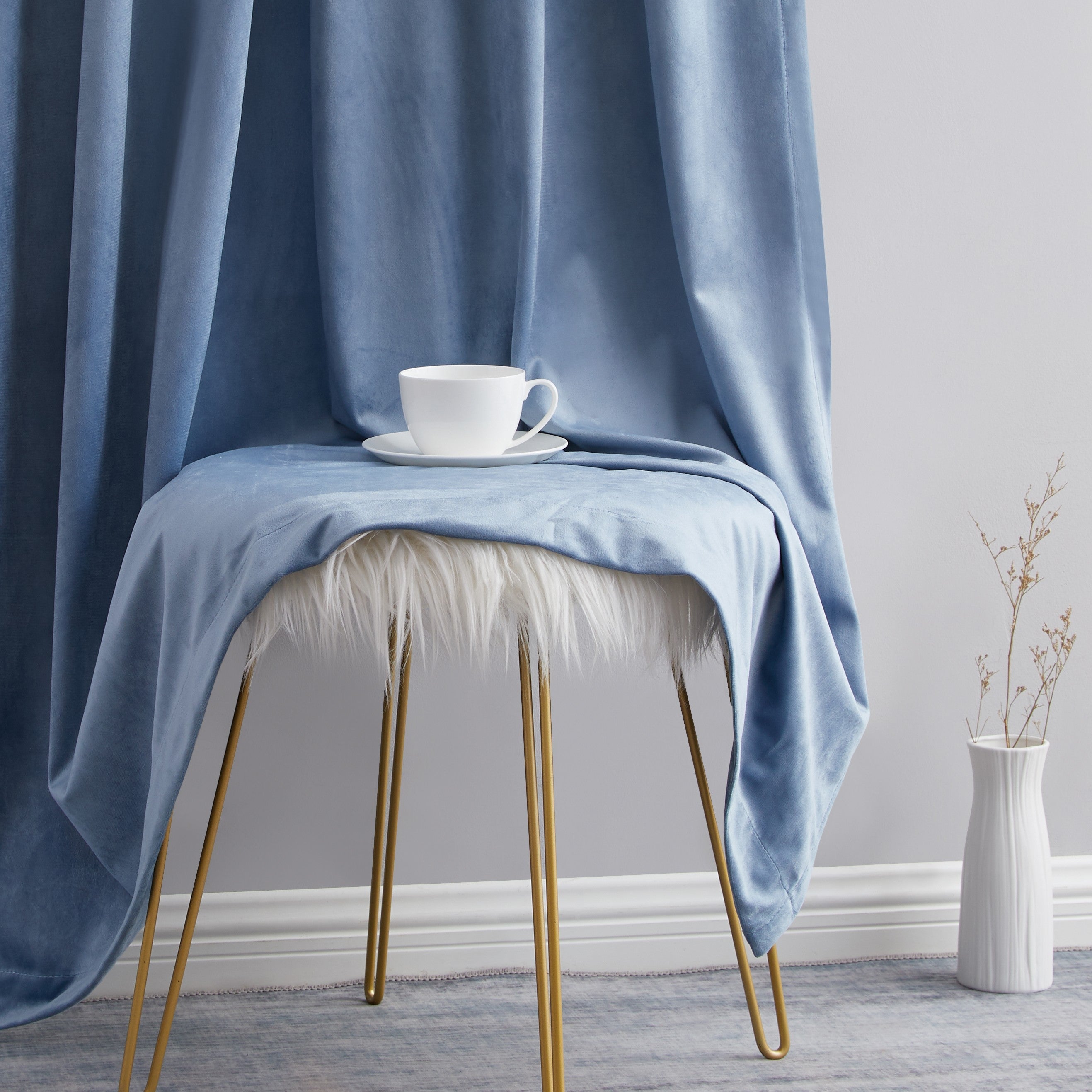 Lopez Velvet Back Tab Rod Pocket Curtain Panels