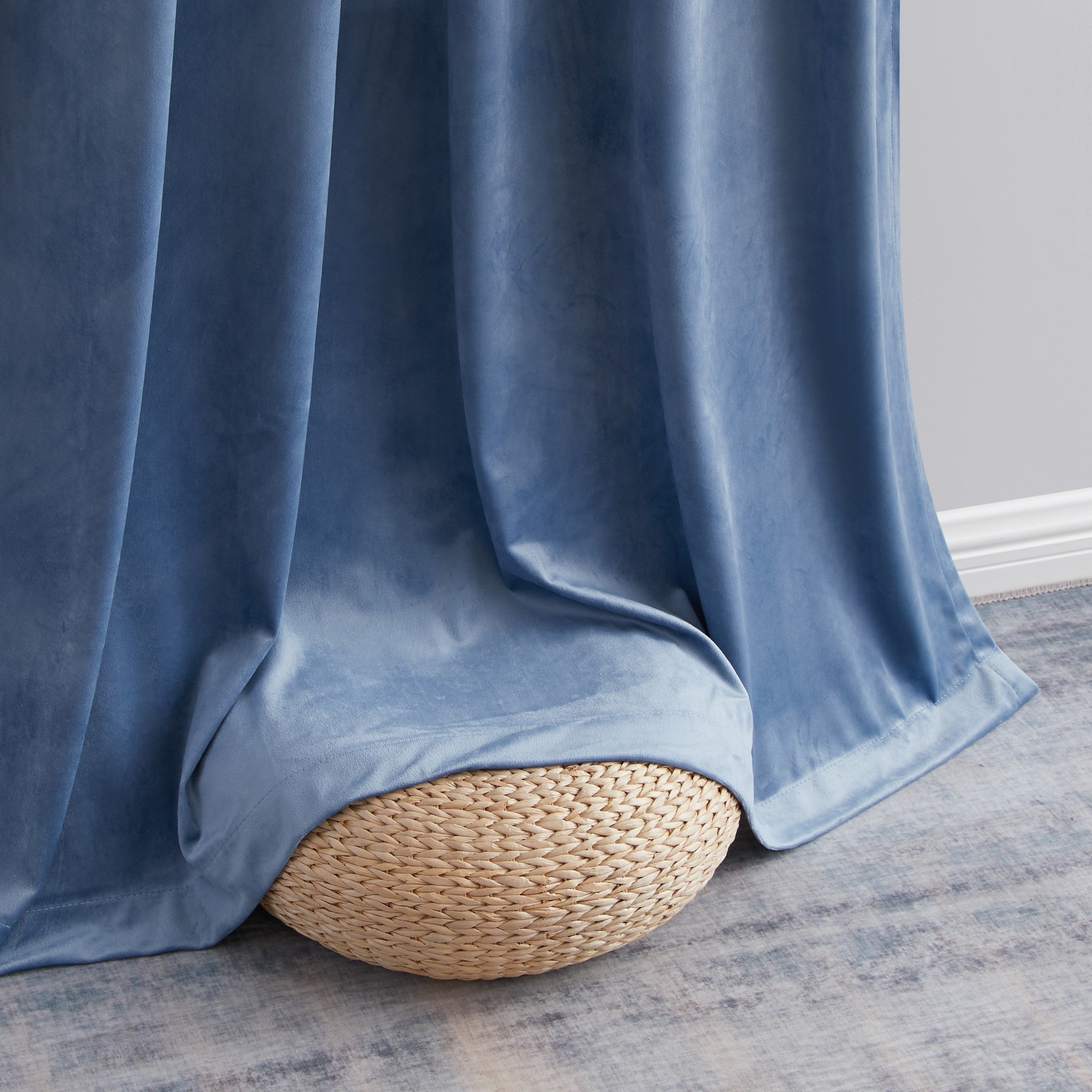 Lopez Velvet Back Tab Rod Pocket Curtain Panels