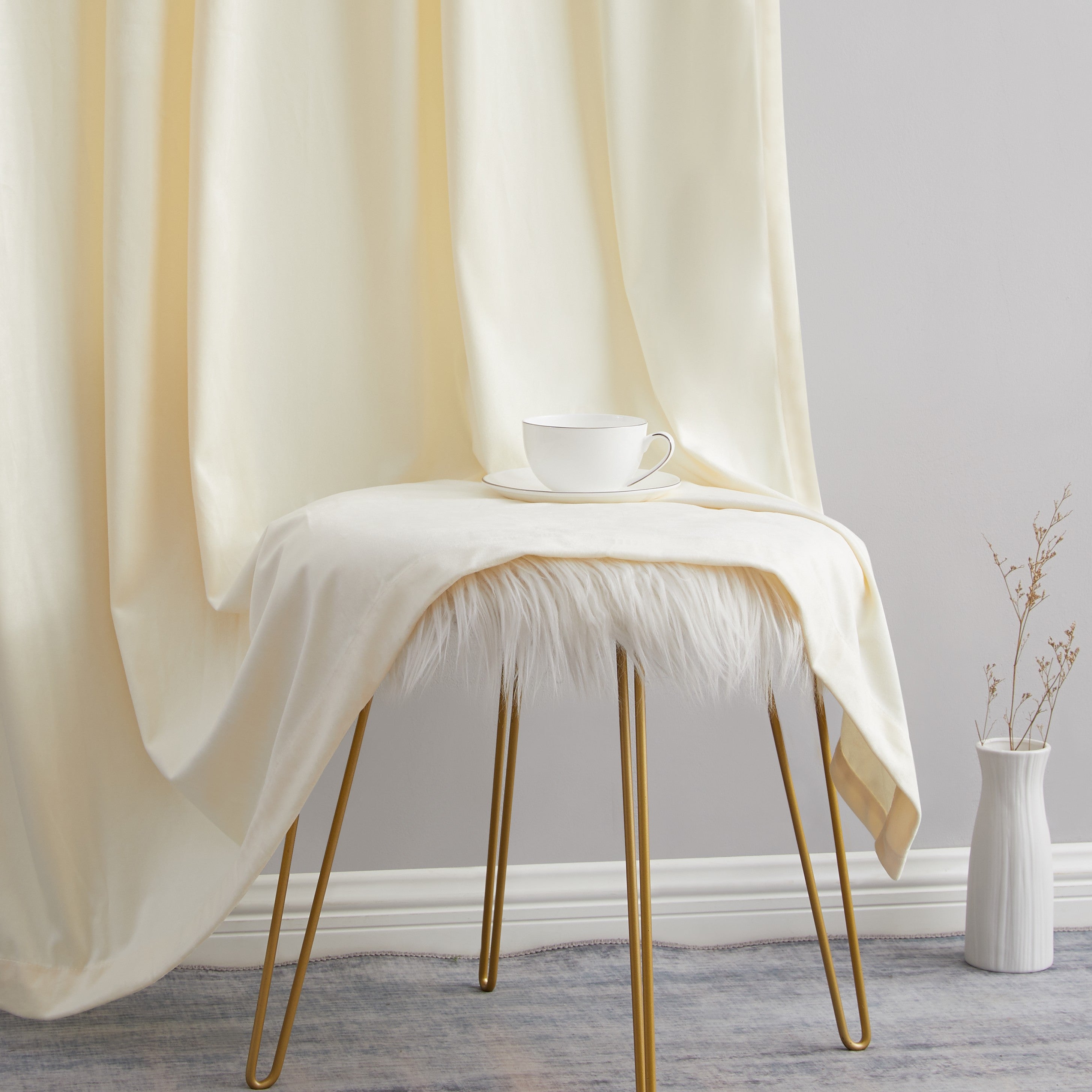 Lopez Velvet Back Tab Rod Pocket Curtain Panels