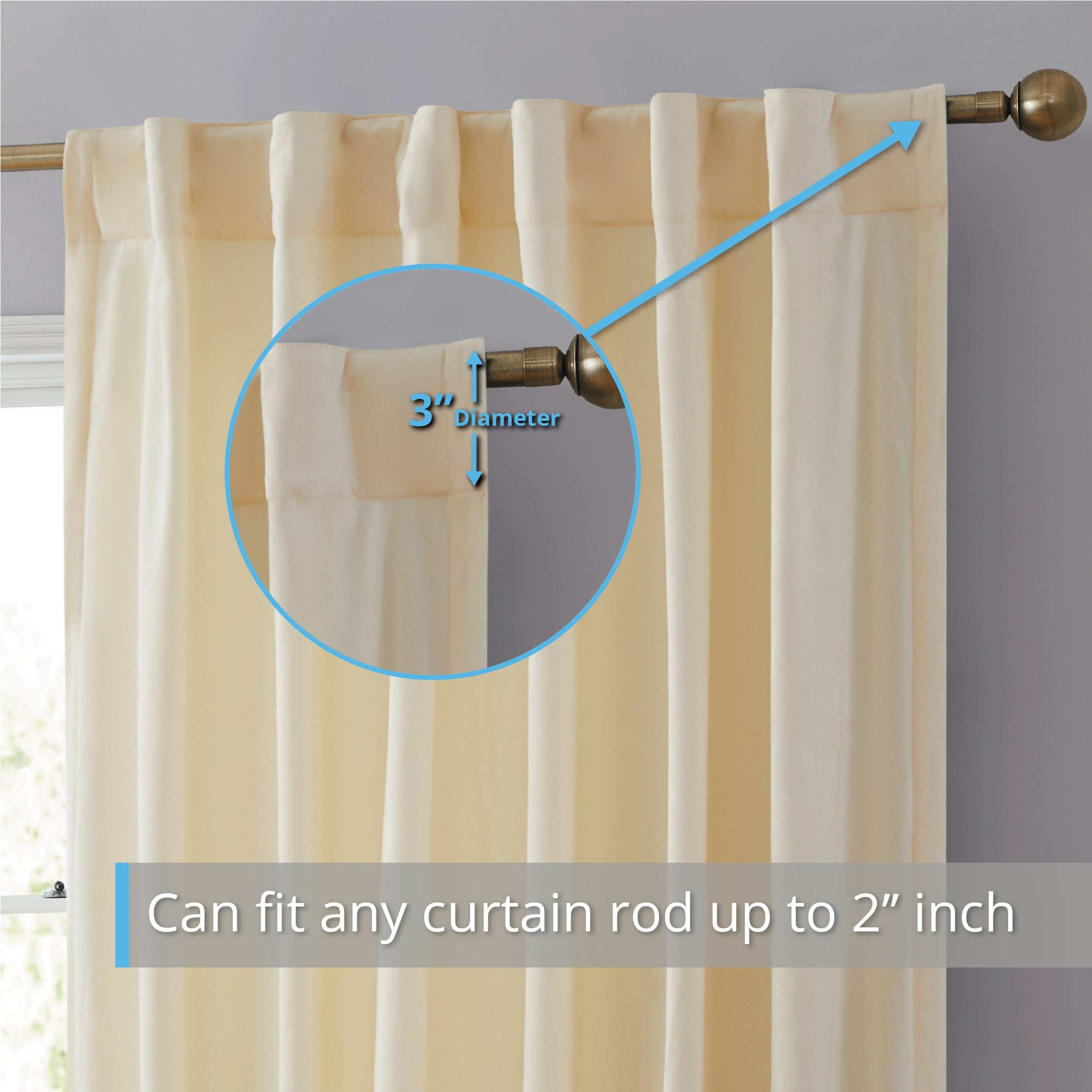 Lopez Velvet Back Tab Rod Pocket Curtain Panels