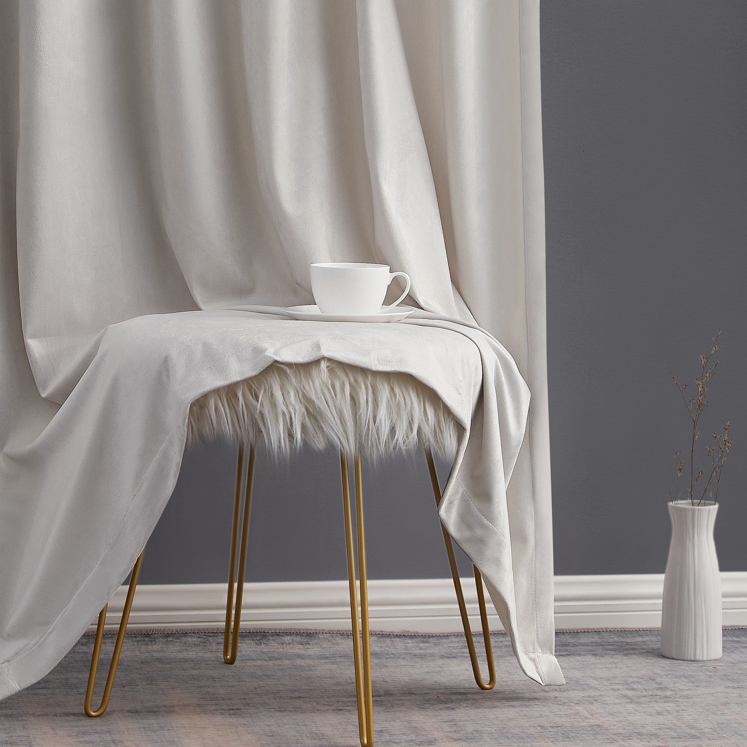 Lopez Velvet Back Tab Rod Pocket Curtain Panels