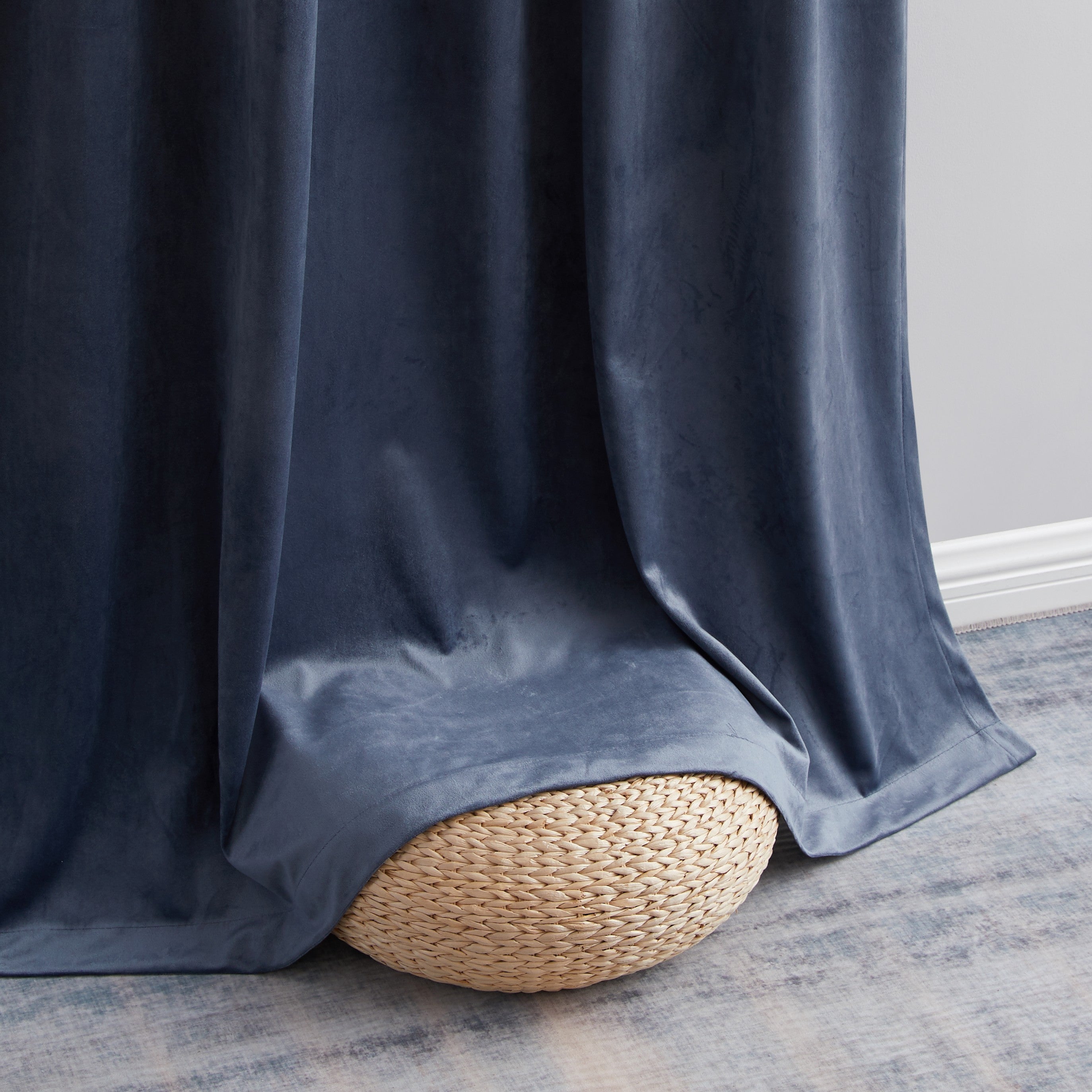 Lopez Velvet Back Tab Rod Pocket Curtain Panels