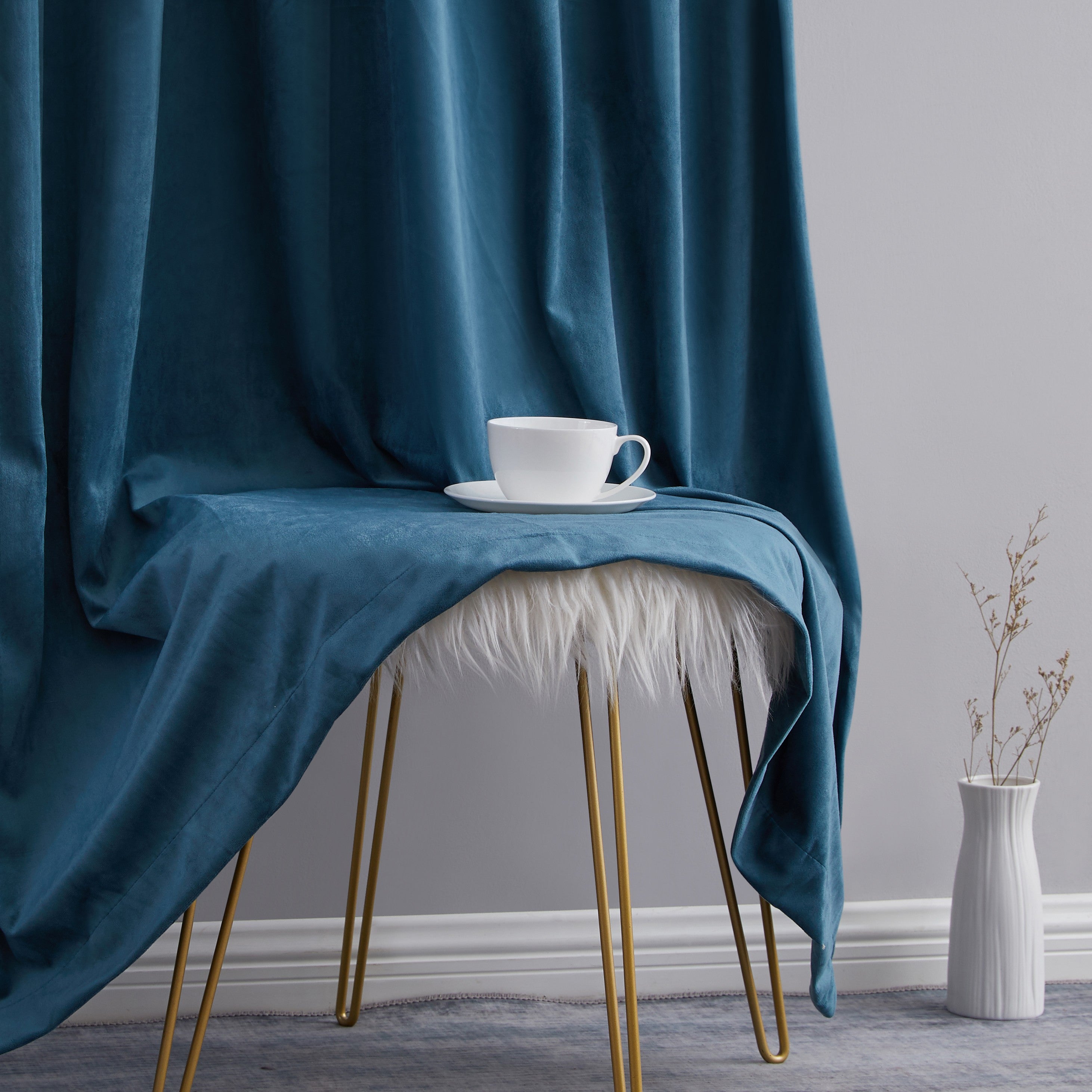 Lopez Velvet Back Tab Rod Pocket Curtain Panels