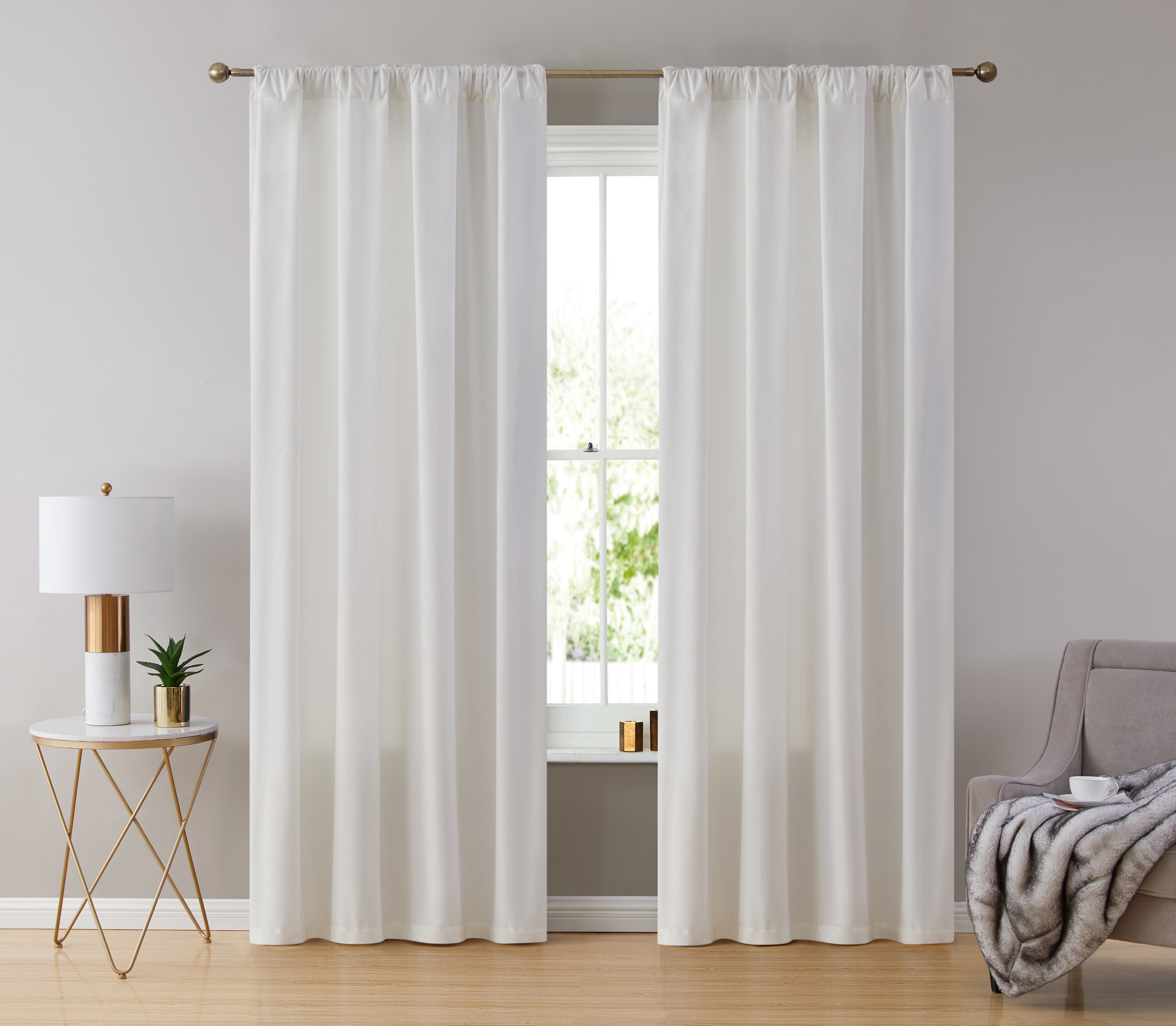 Lopez Velvet Back Tab Rod Pocket Curtain Panels