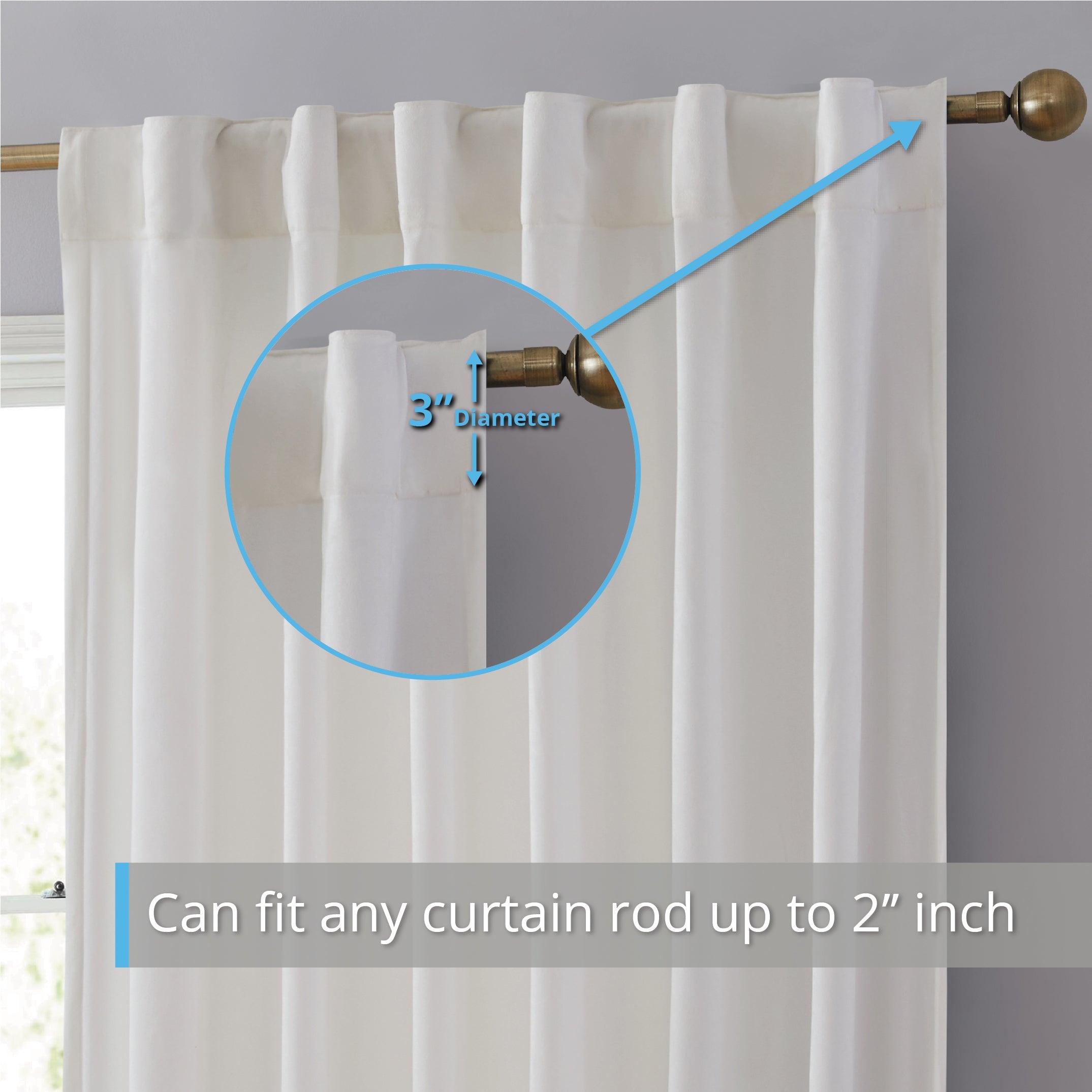 Lopez Velvet Back Tab Rod Pocket Curtain Panels