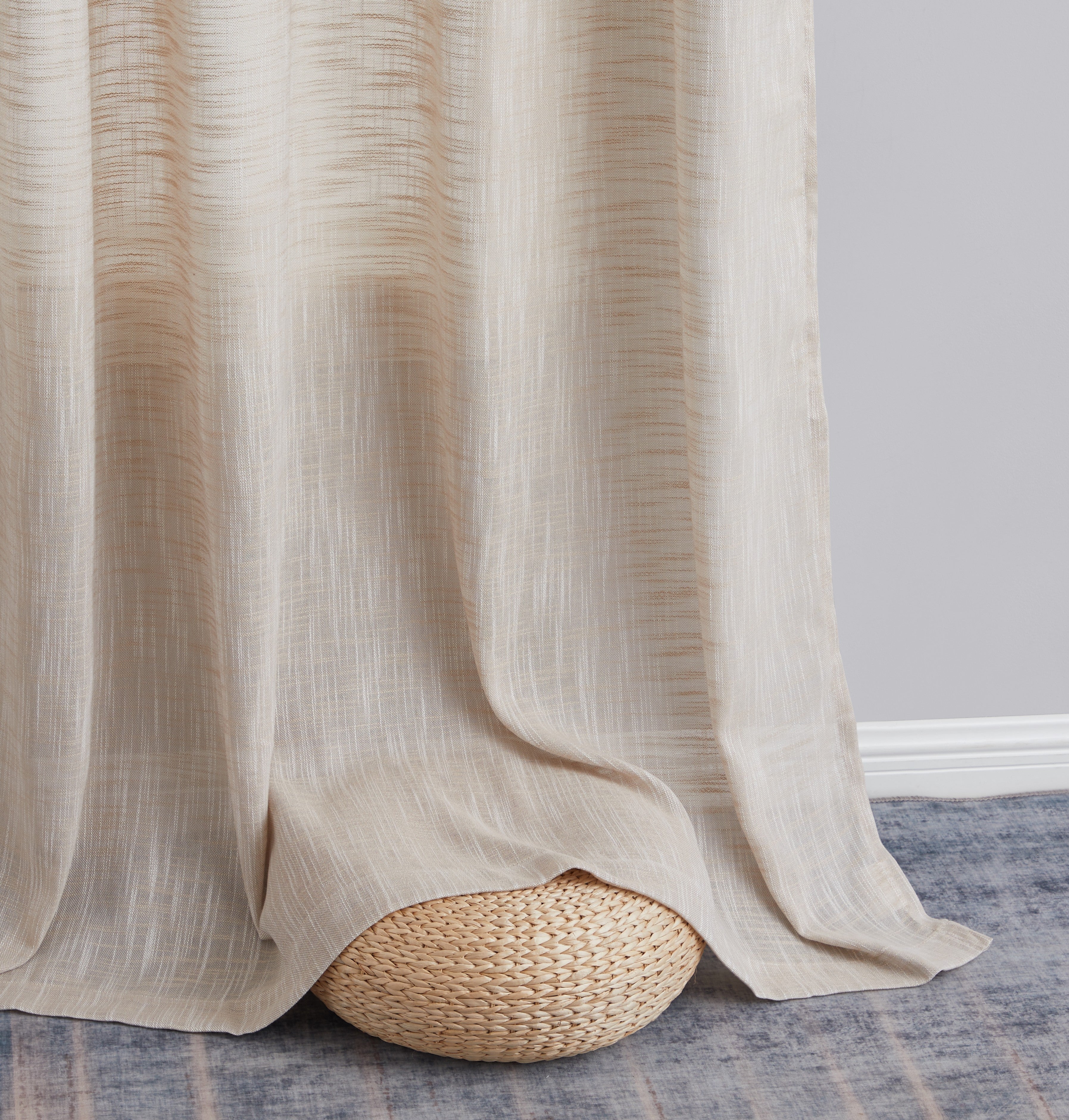 Madison Faux Linen Sheer Grommet Curtain Panels