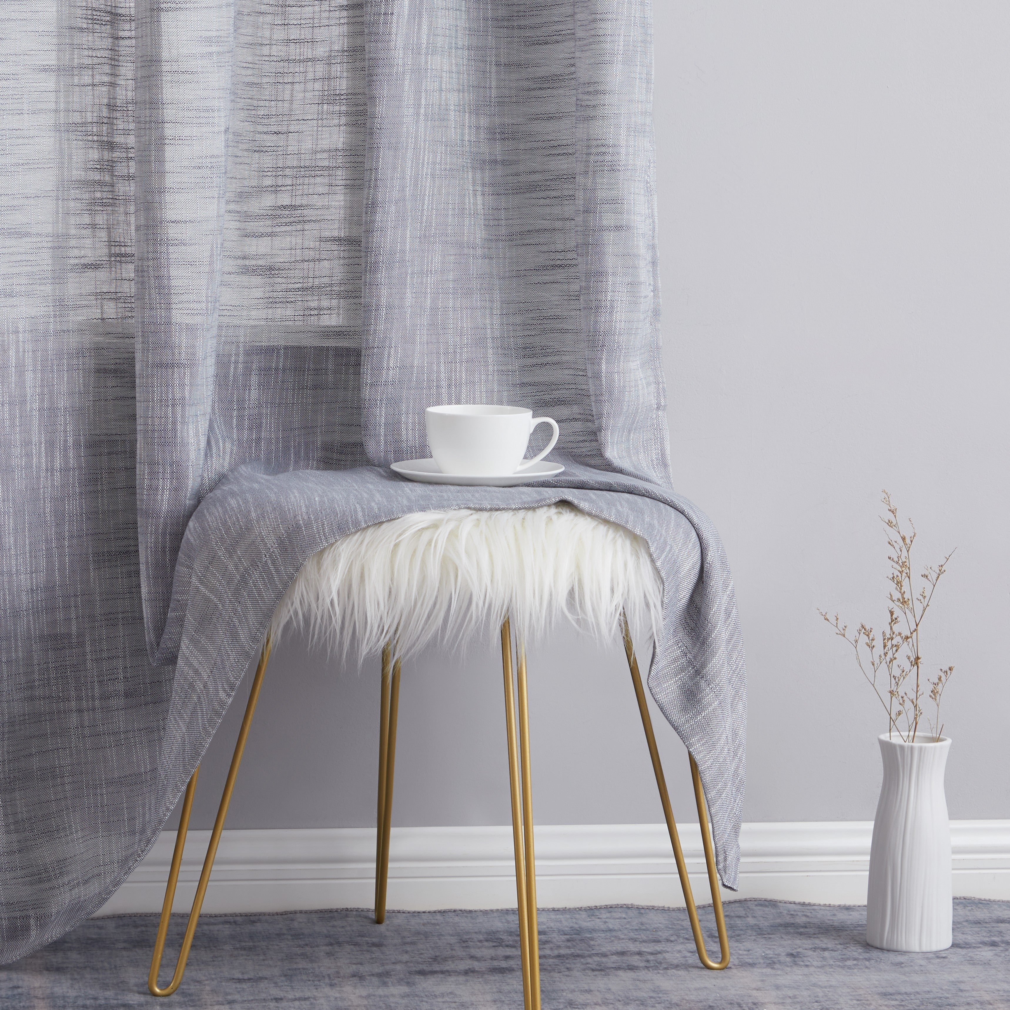 Madison Faux Linen Sheer Grommet Curtain Panels