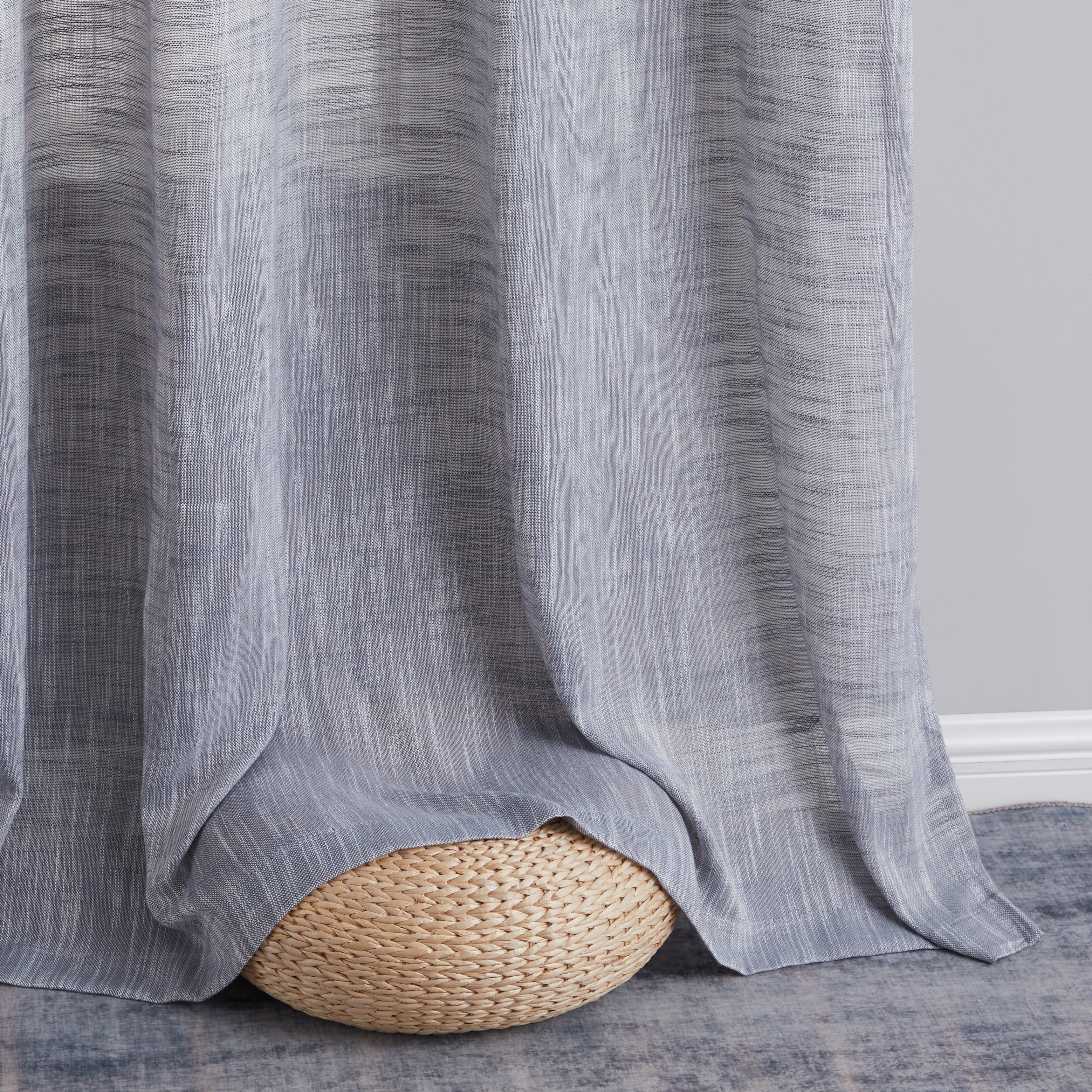 Madison Faux Linen Sheer Grommet Curtain Panels