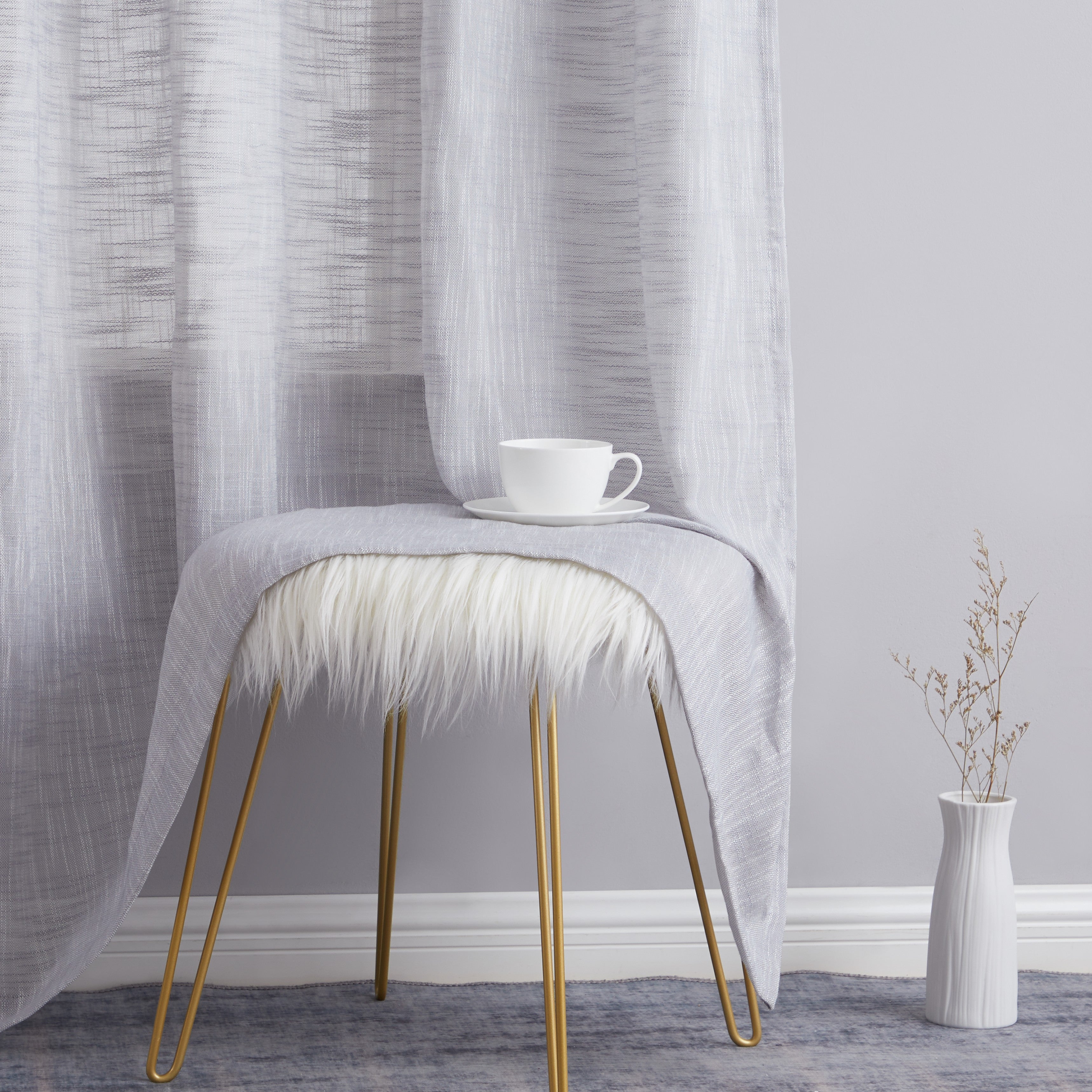 Madison Faux Linen Sheer Grommet Curtain Panels