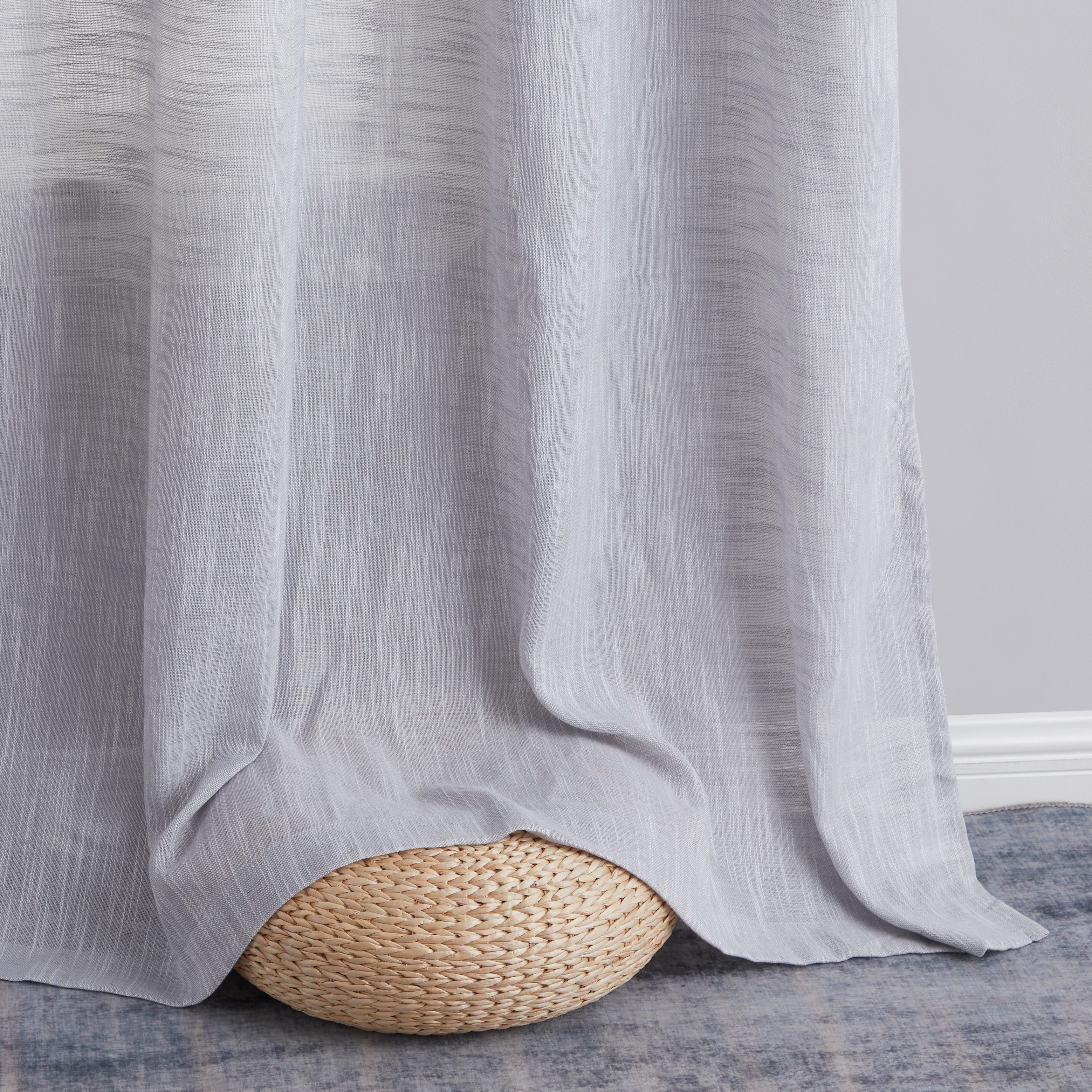 Madison Faux Linen Sheer Grommet Curtain Panels