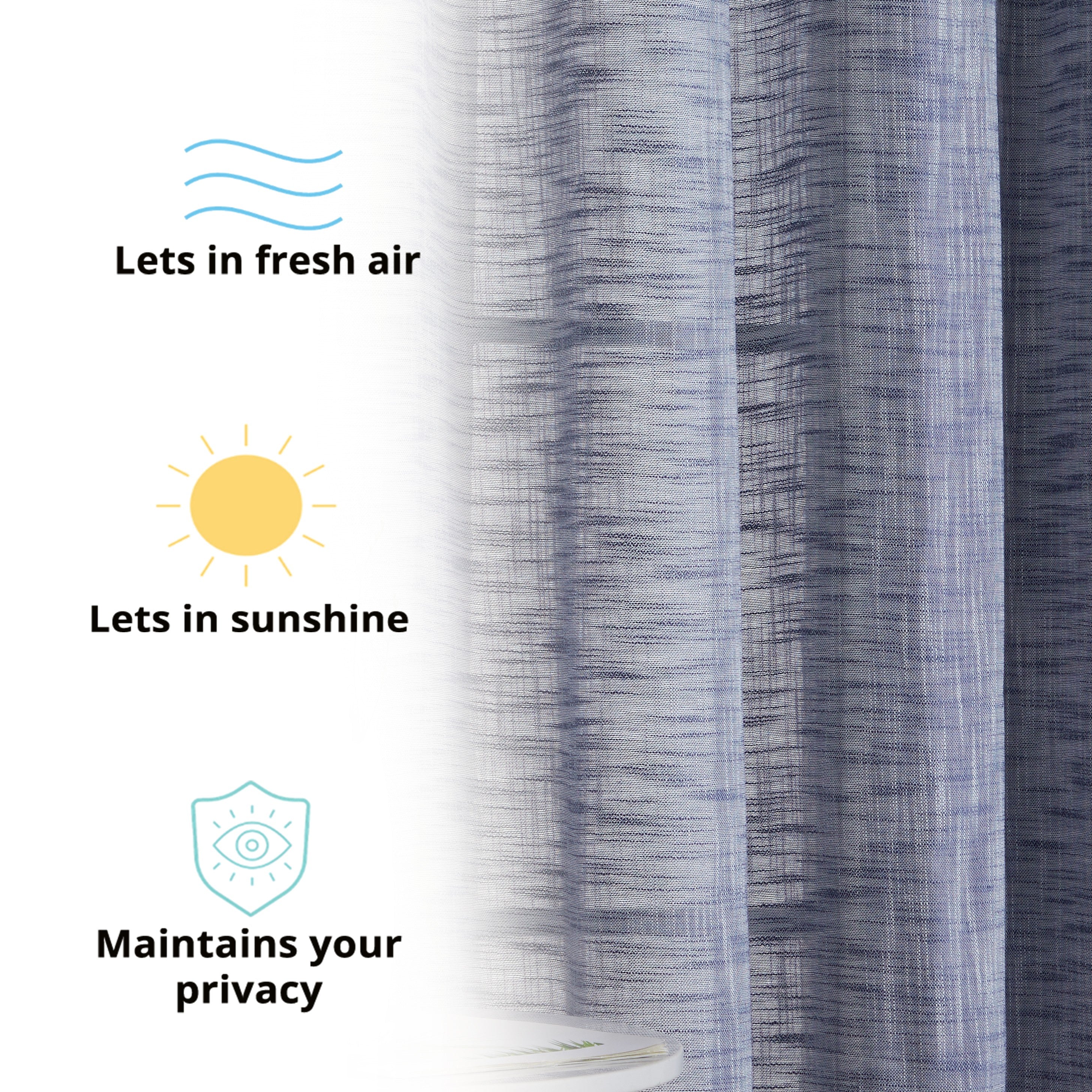 Madison Faux Linen Sheer Grommet Curtain Panels