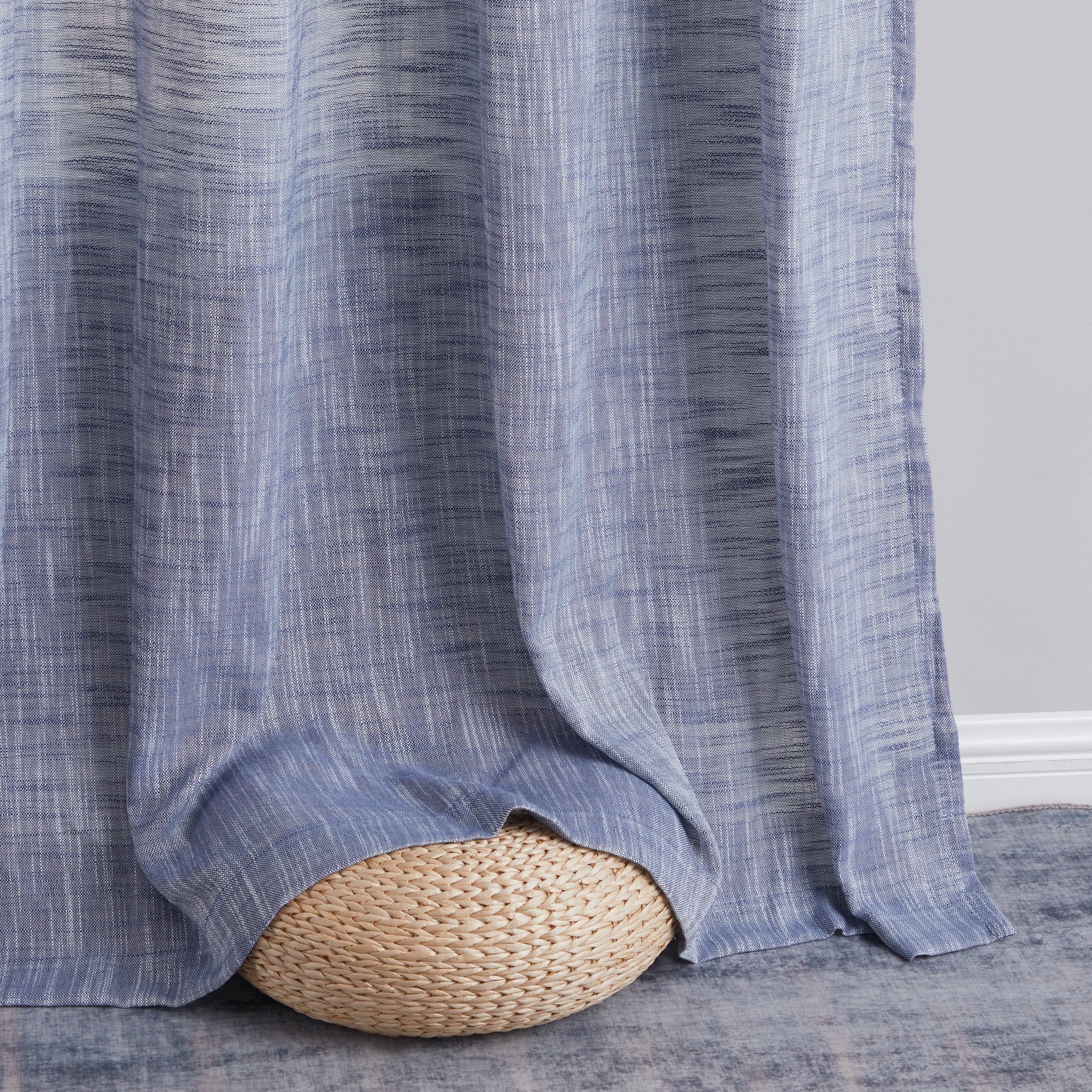 Madison Faux Linen Sheer Grommet Curtain Panels