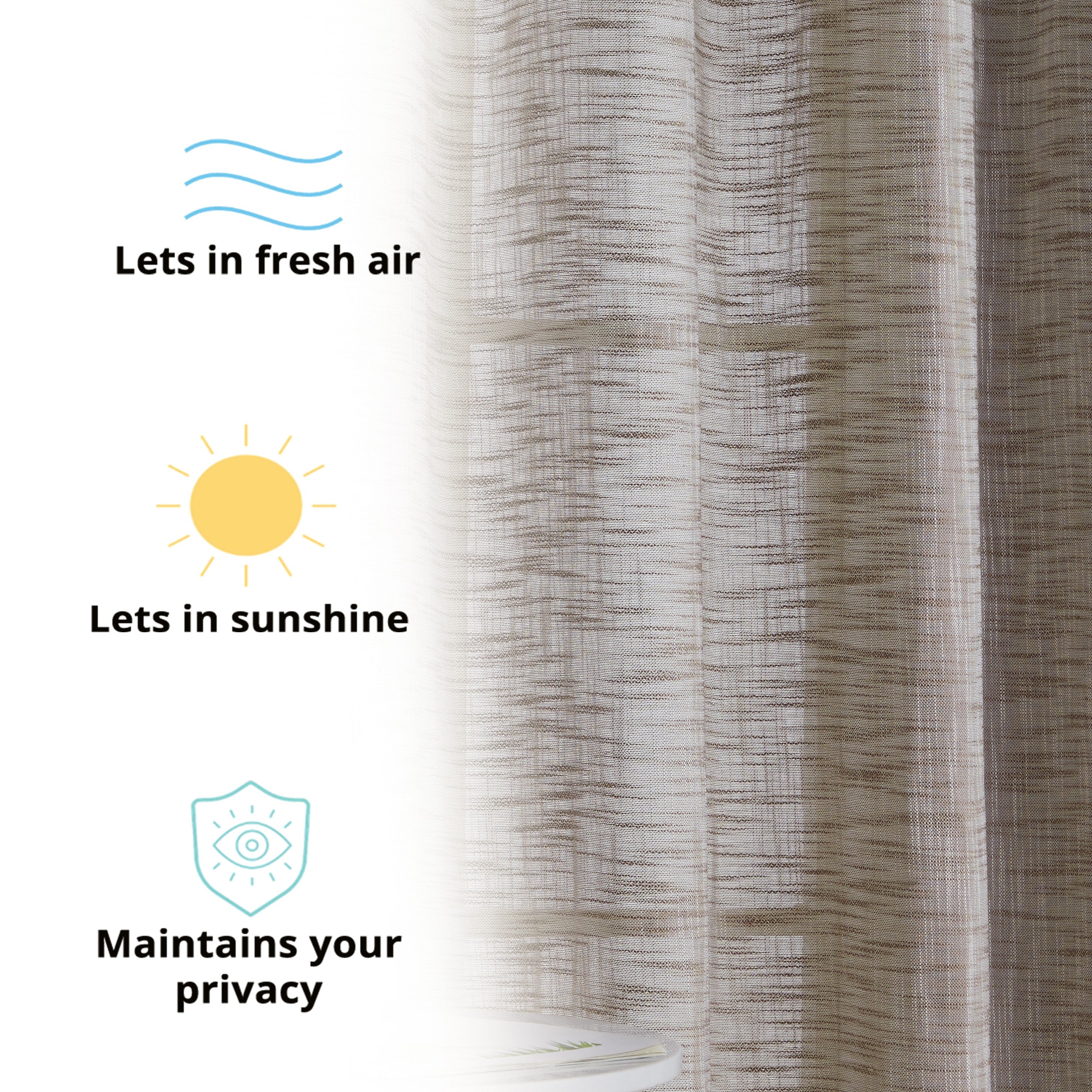 Madison Faux Linen Sheer Grommet Curtain Panels