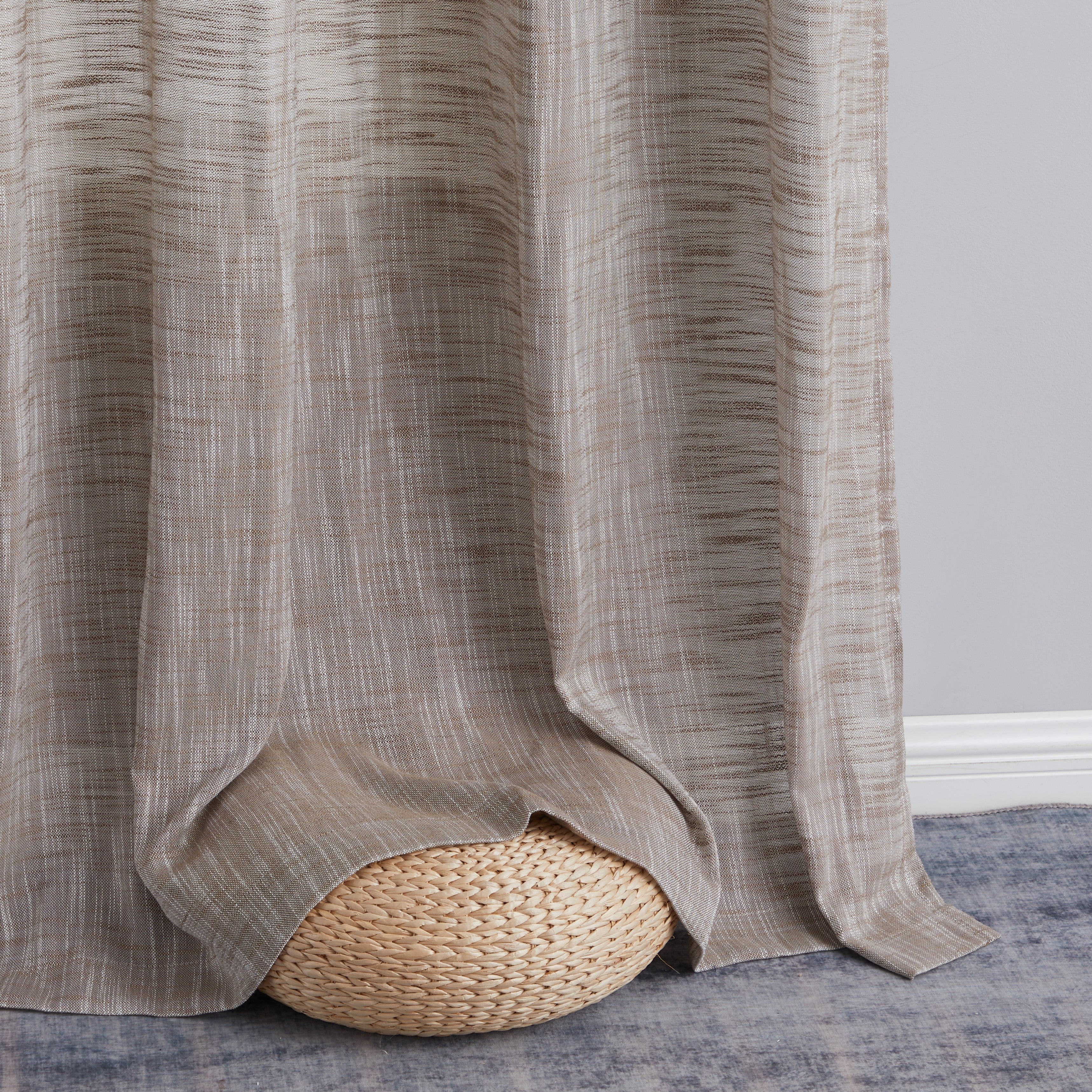 Madison Faux Linen Sheer Grommet Curtain Panels