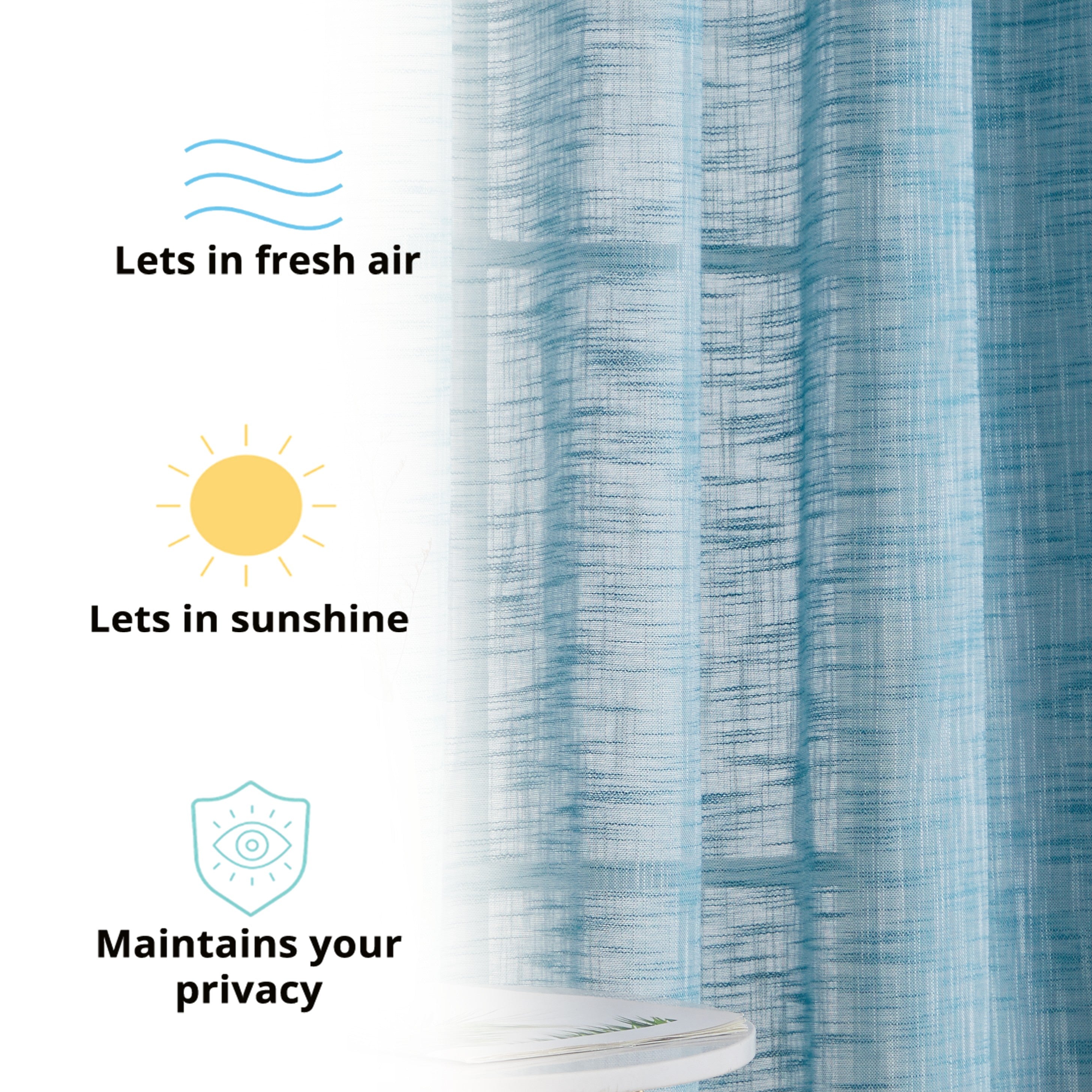 Madison Faux Linen Sheer Grommet Curtain Panels