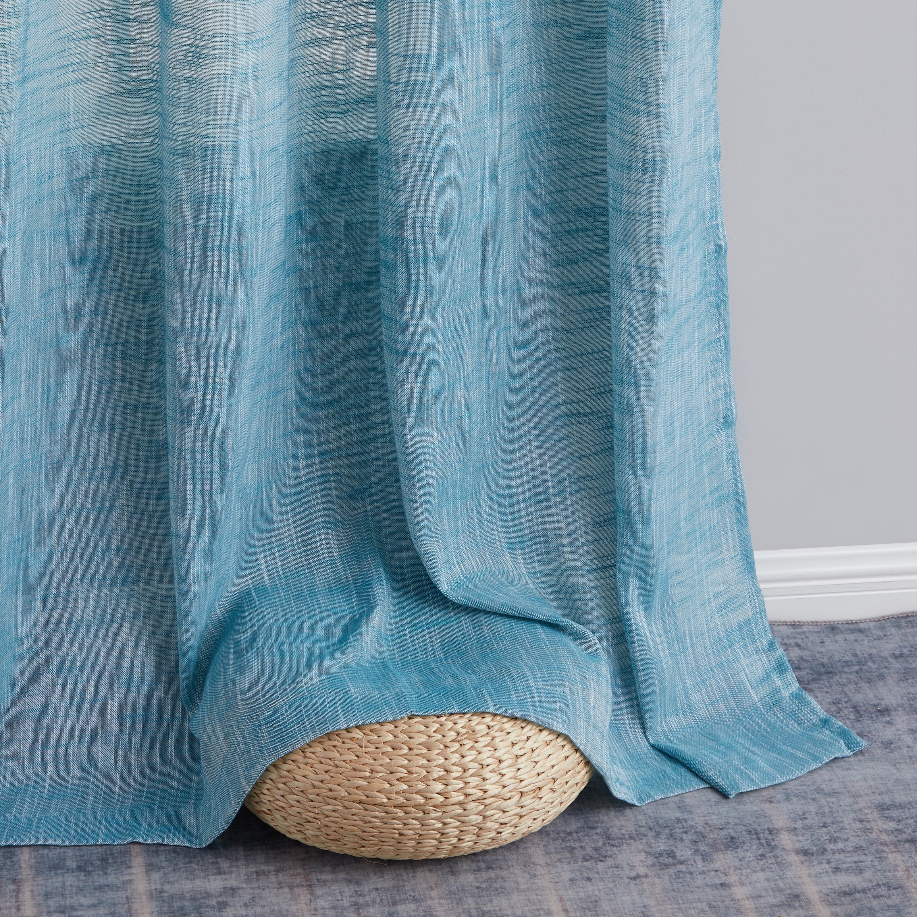 Madison Faux Linen Sheer Grommet Curtain Panels