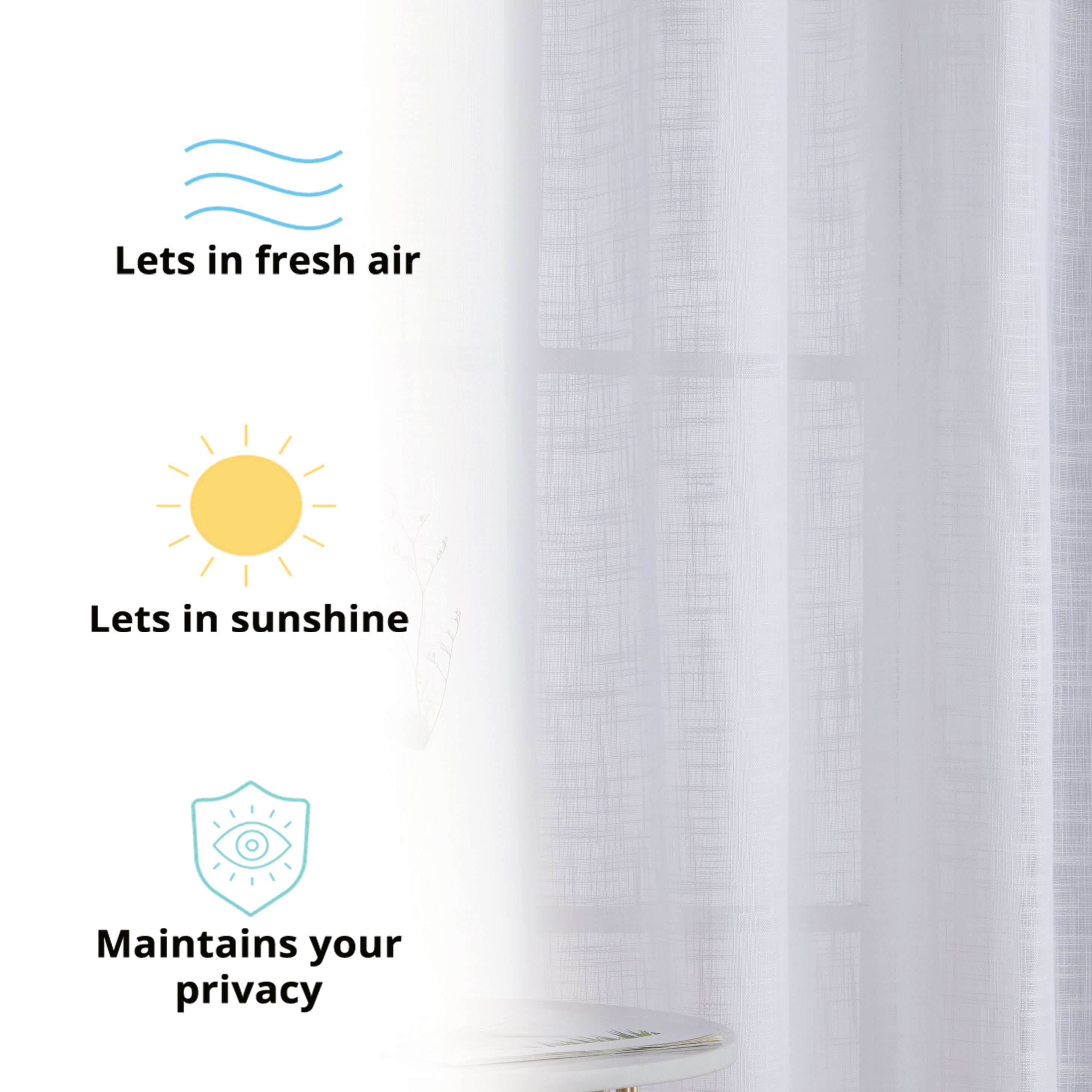 Madison Faux Linen Sheer Grommet Curtain Panels