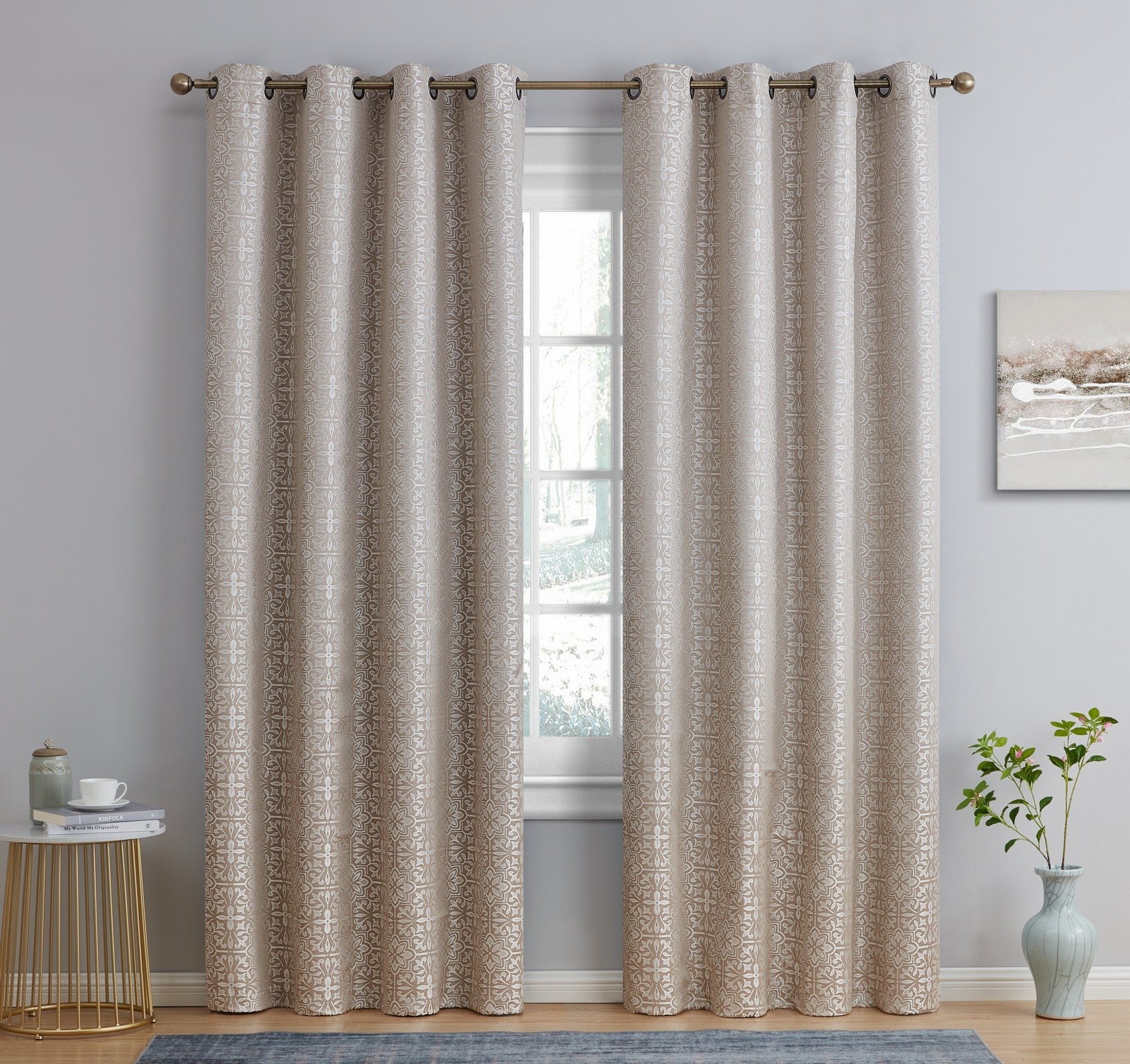 Mia Moroccan Tile 100% Blackout Grommet Curtain Panels