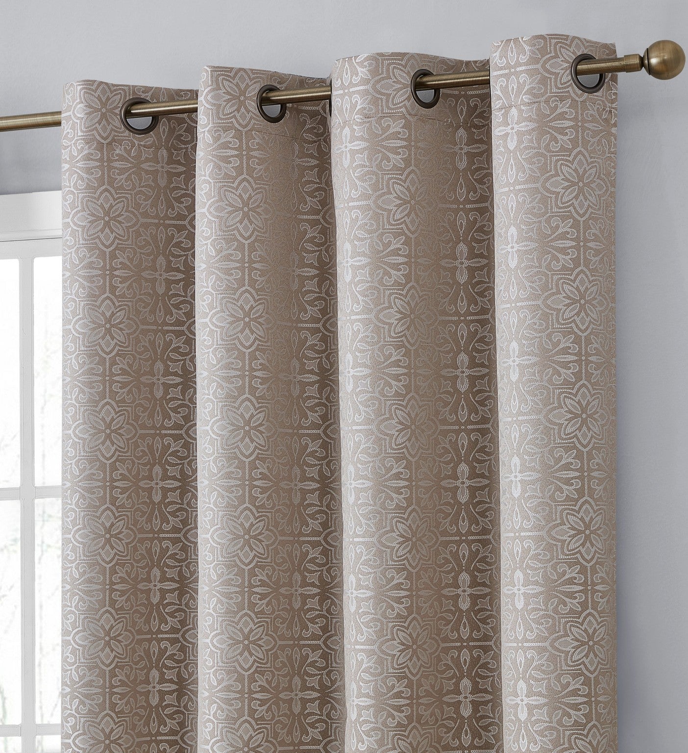 Mia Moroccan Tile 100% Blackout Grommet Curtain Panels